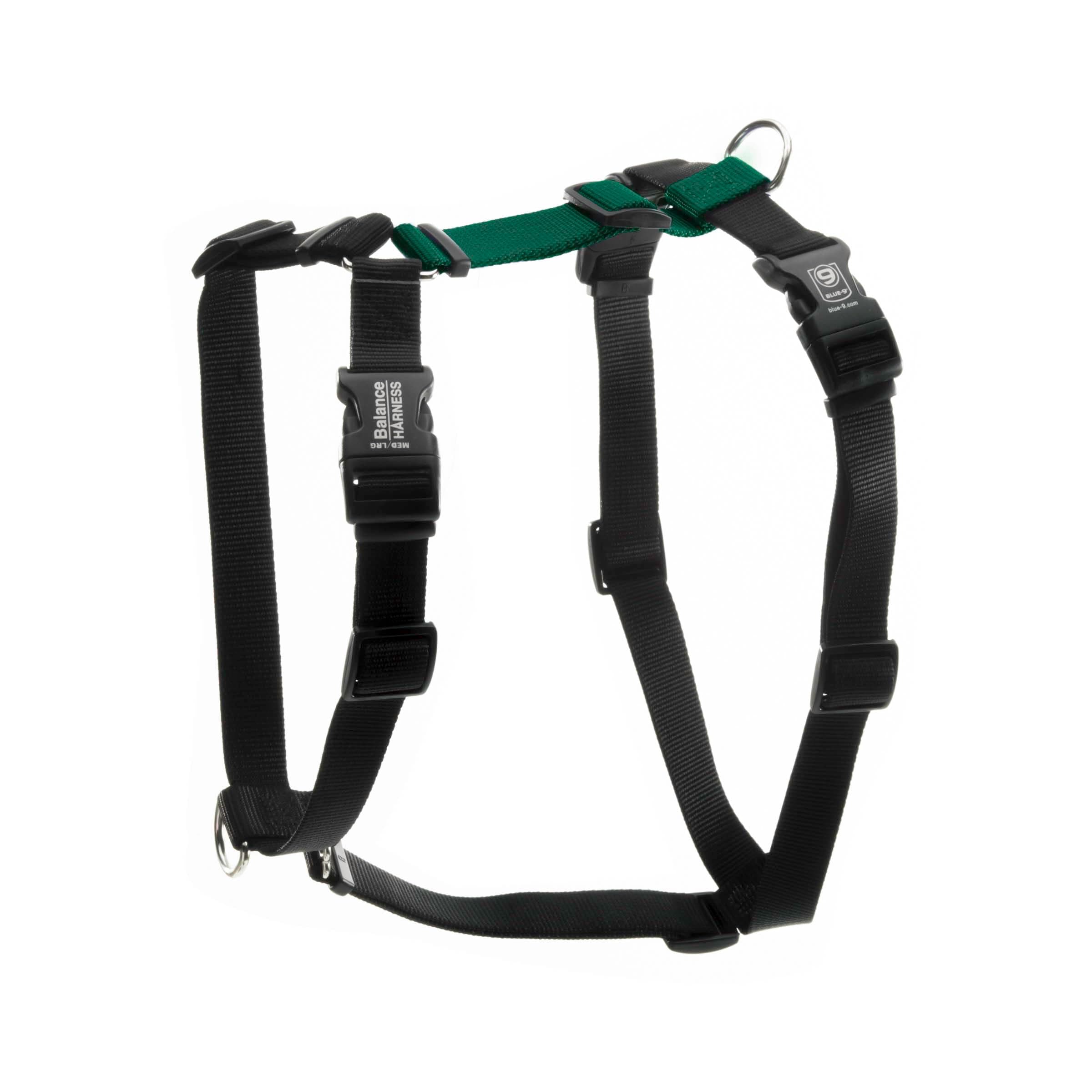 Blue-9 Buckle-Neck Balance Harness, Fully Customizable Fit No-Pull Harness, Ideal for Dog Training and Obedience, Made in The USA, Hunter Green, Small