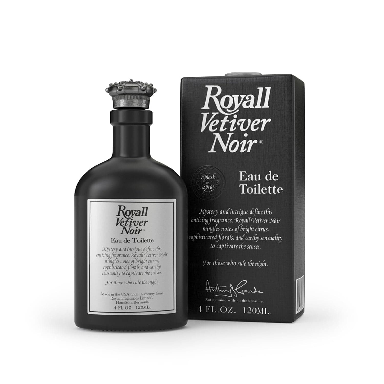 Royall Vetiver Noir Eau de Toilette Spray for Men, 4.0 Ounce