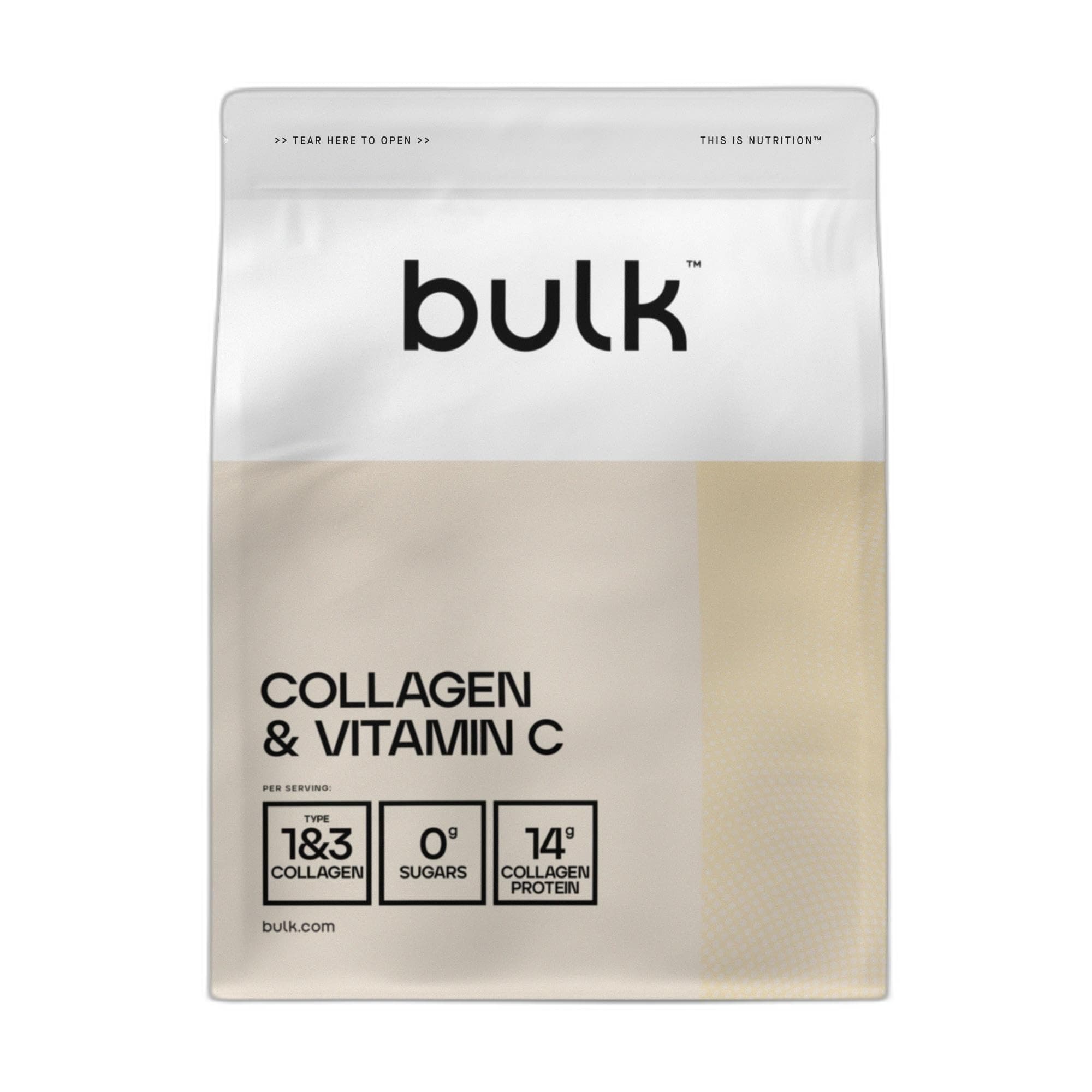 Bulk Collagen Powder with Peptides and Vitamin C, Unflavoured, 500g