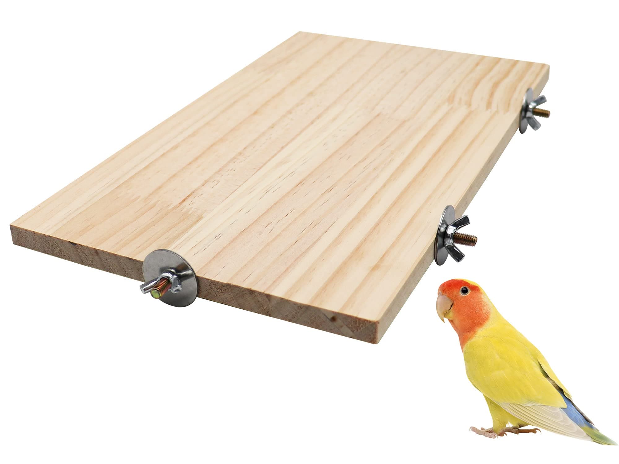13.6×7.9 Inches Large Bird Perch Stand Platform, Natural Wooden Bird Parrot Rat Cage Stand Platform Accessories, Paw Grinding Standing Climbing Toy for Parakeet Cockatiel Rat Hamster Guinea Pig