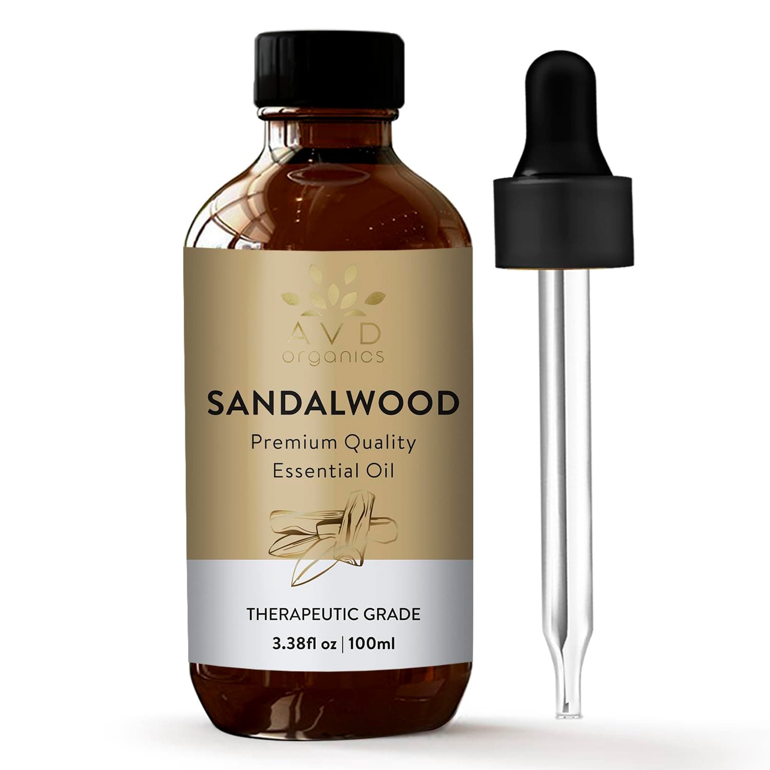 AVD Organics Sandalwood Essential Oil | Premium Quality for Diffusers Skin & hair | Woody & Earthy Aroma | 100ml
