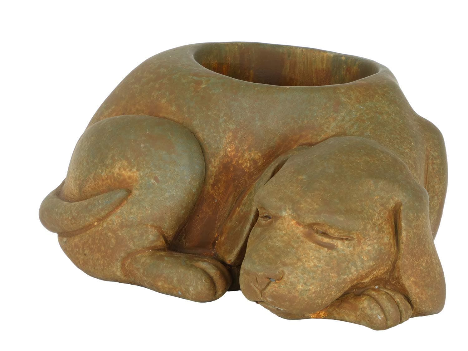 GARDENGOODZ 260011P-433 Sleeping Dog Planter, Small Rust