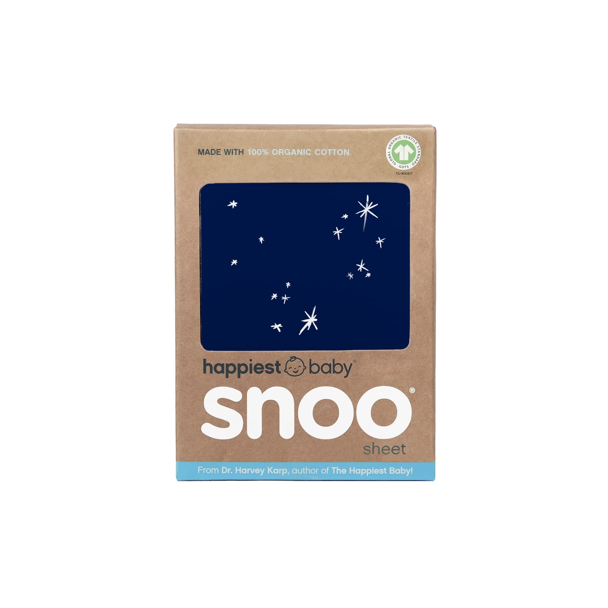 Happiest Baby SNOO Bassinet Fitted Sheet - 100% Organic Cotton Nursery Bedding - Fits SNOO Sleeper Crib Mattress (Midnight Galaxy)