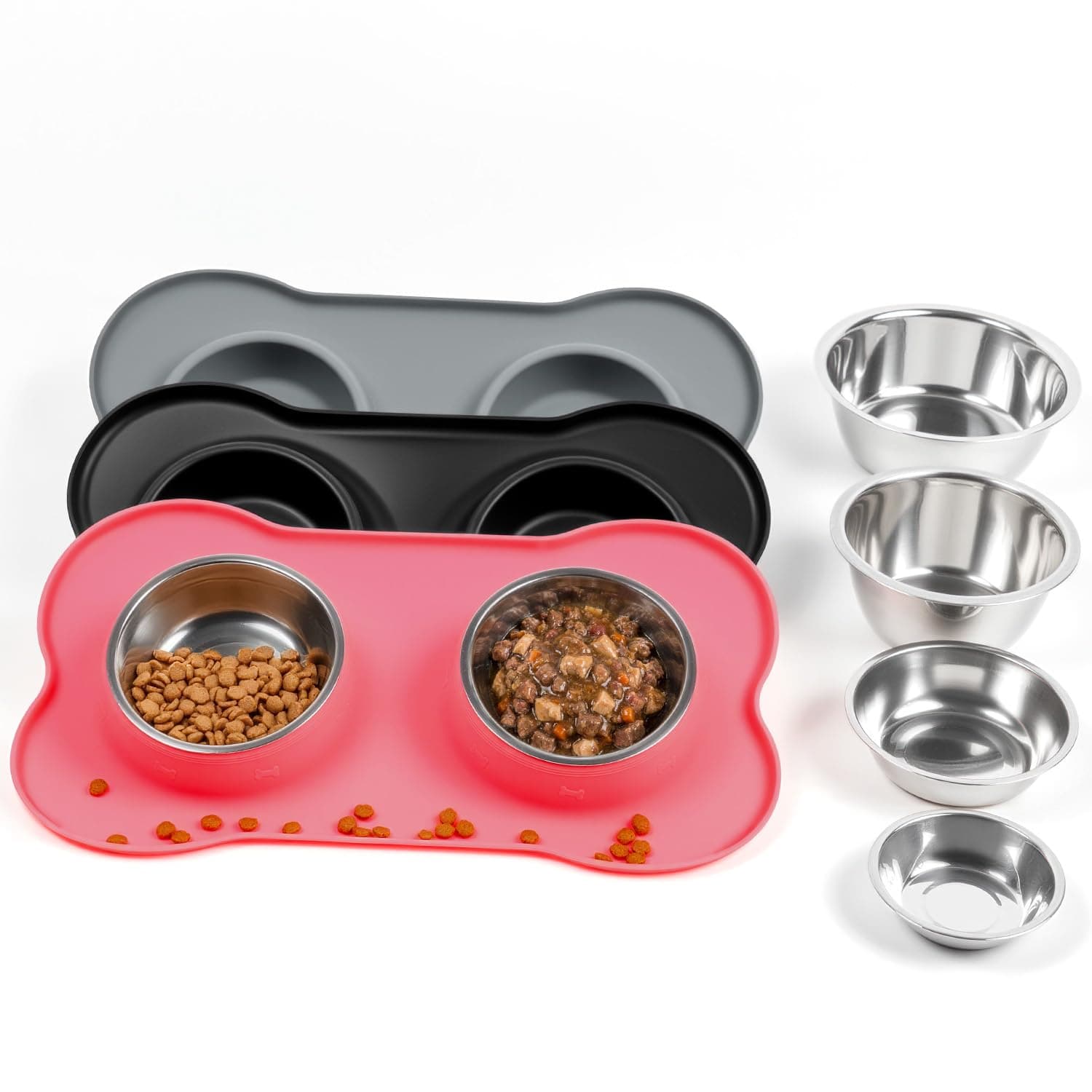 Conlun Dog Bowls with Silicone Feeding Mat