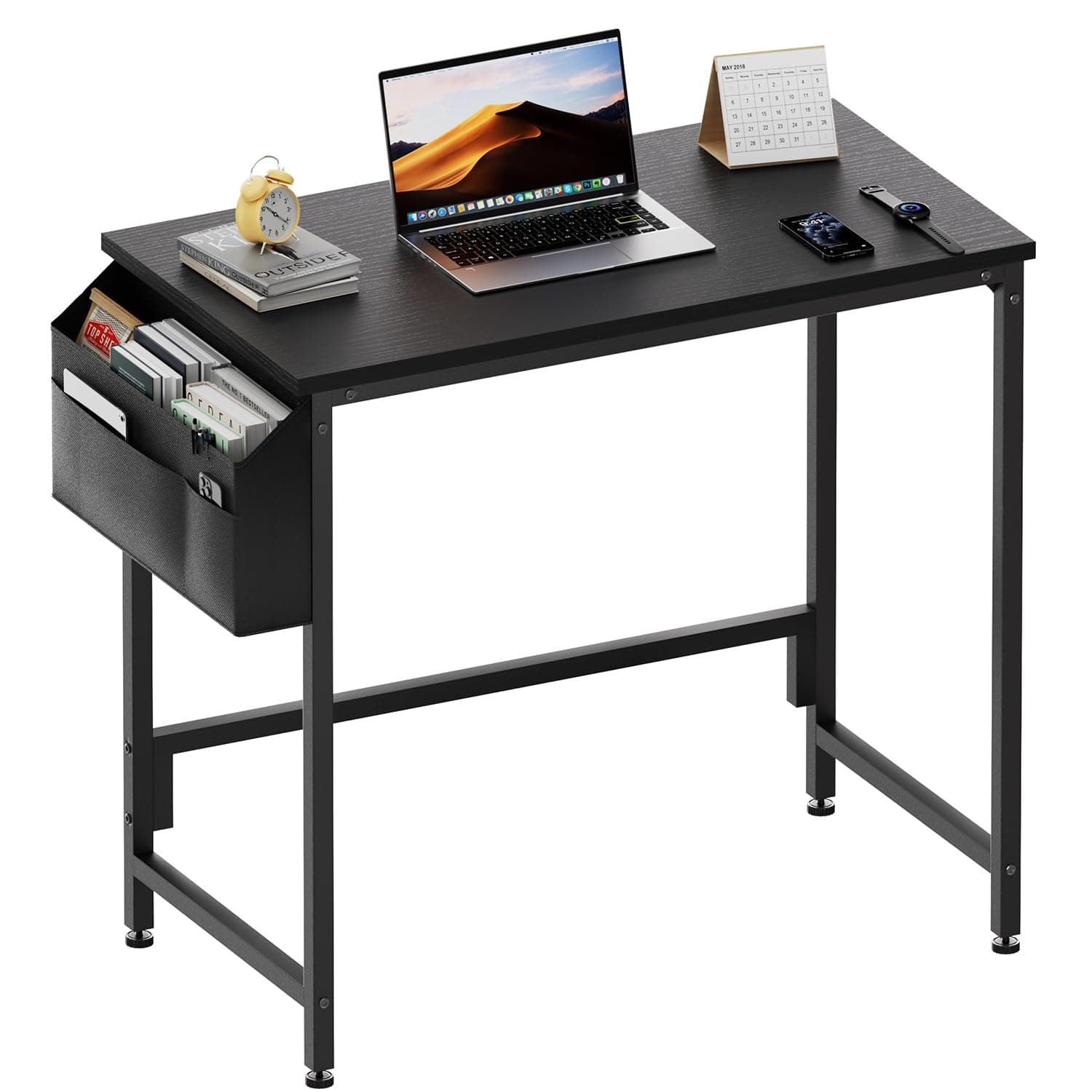HLDIRECT 32 Inch Computer Desk with Storage Bag for Small Spaces