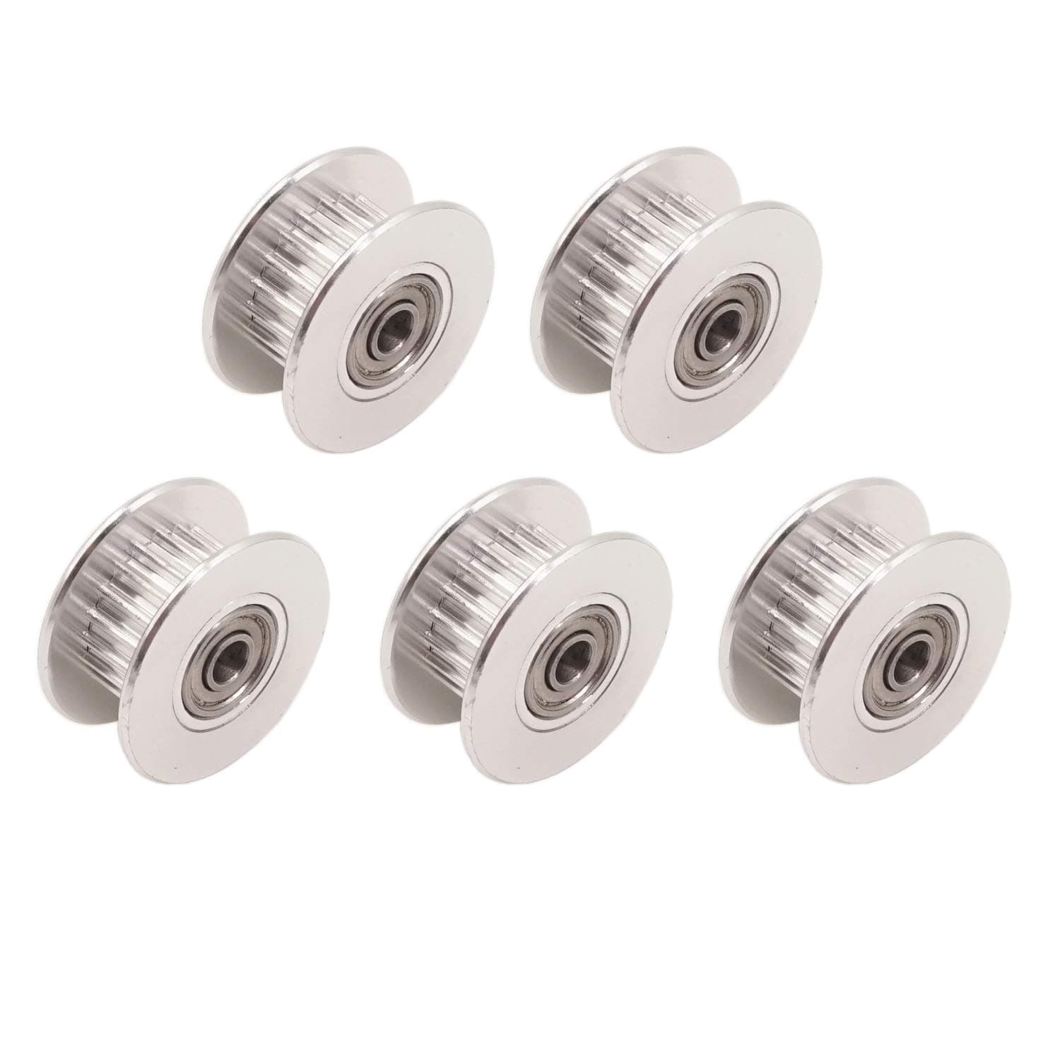 WINSINN 2GT GT2 Aluminum Timing Belt Idler Pulley 20 Teeth Tooth 3mm Bore for 3D Printer 6mm Width Timing Belt (Pack of 5Pcs)