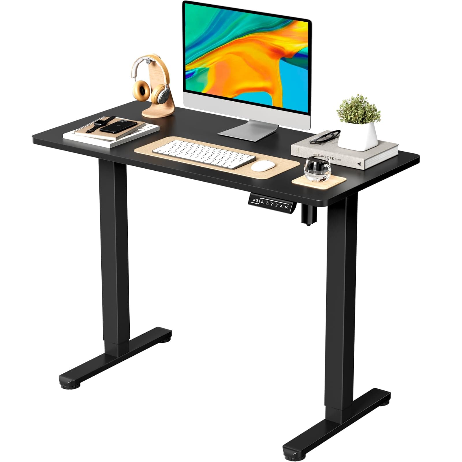 JOY worker Small Electric Stand Up Desk, 40" Whole Piece Height Adjustable