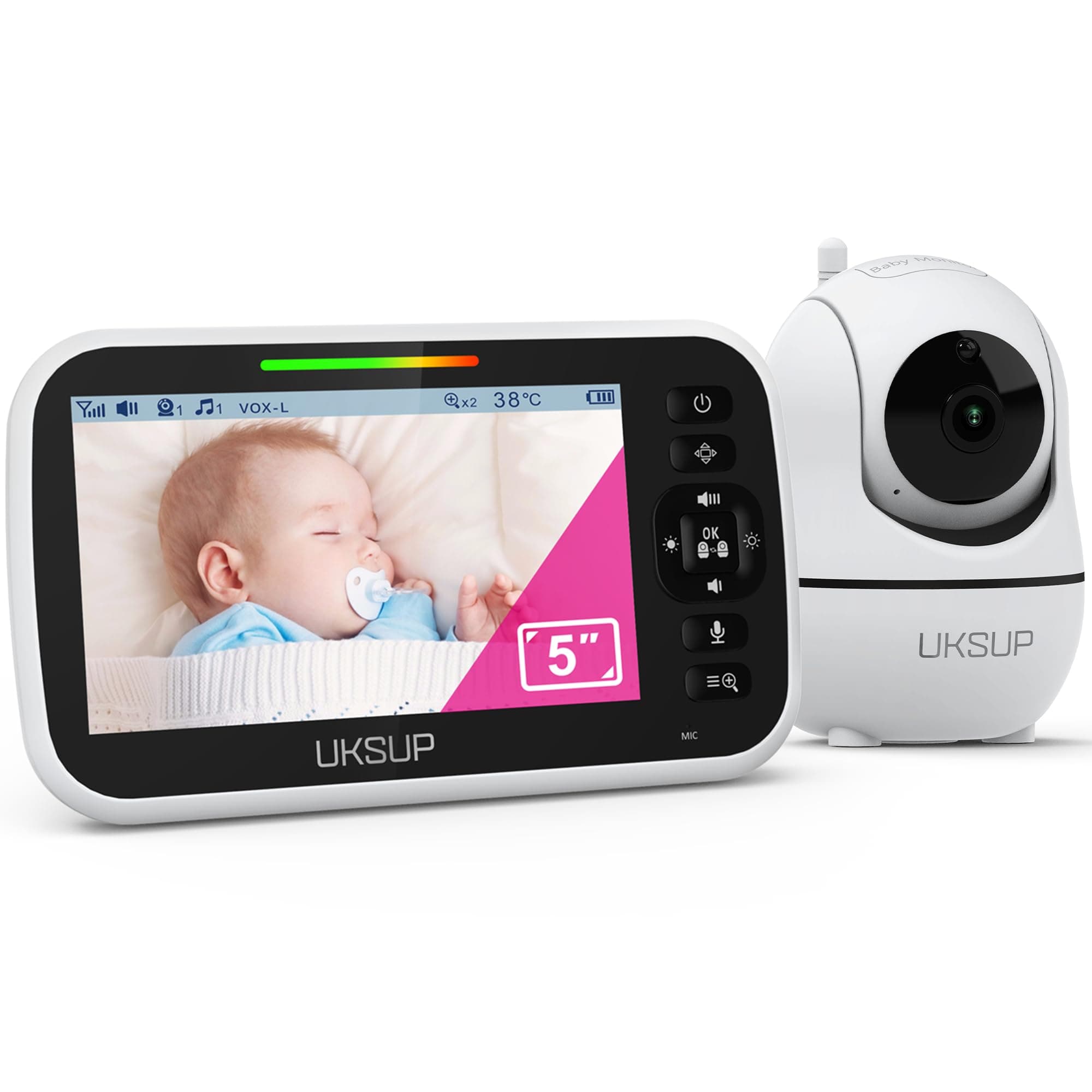 UKSUP Baby Monitor with Camera and Audio with 30 hrs Battery Life & No WiFi