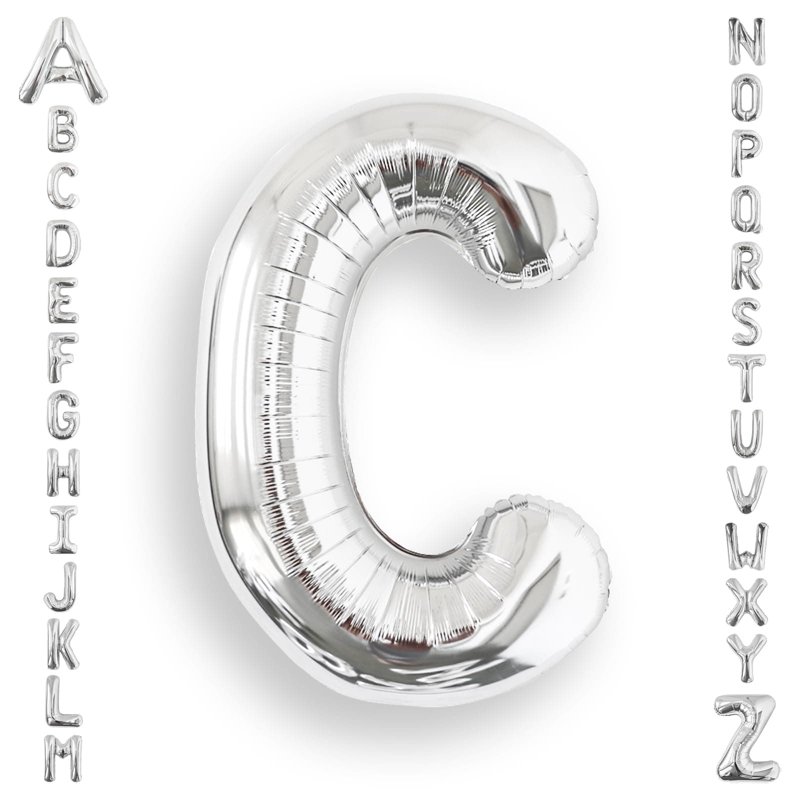 AULE Silver Letter C Helium Balloon Large 40 inch Birthday Anniversary Graduation New Year Birthday Party Supplies