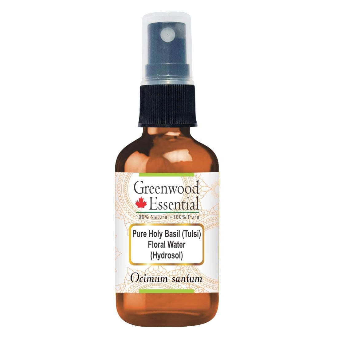 Greenwood Essential Holy Basil (Tulsi) Floral Water (Hydrosol) (Ocimum santum) 50ml (1.69 oz)