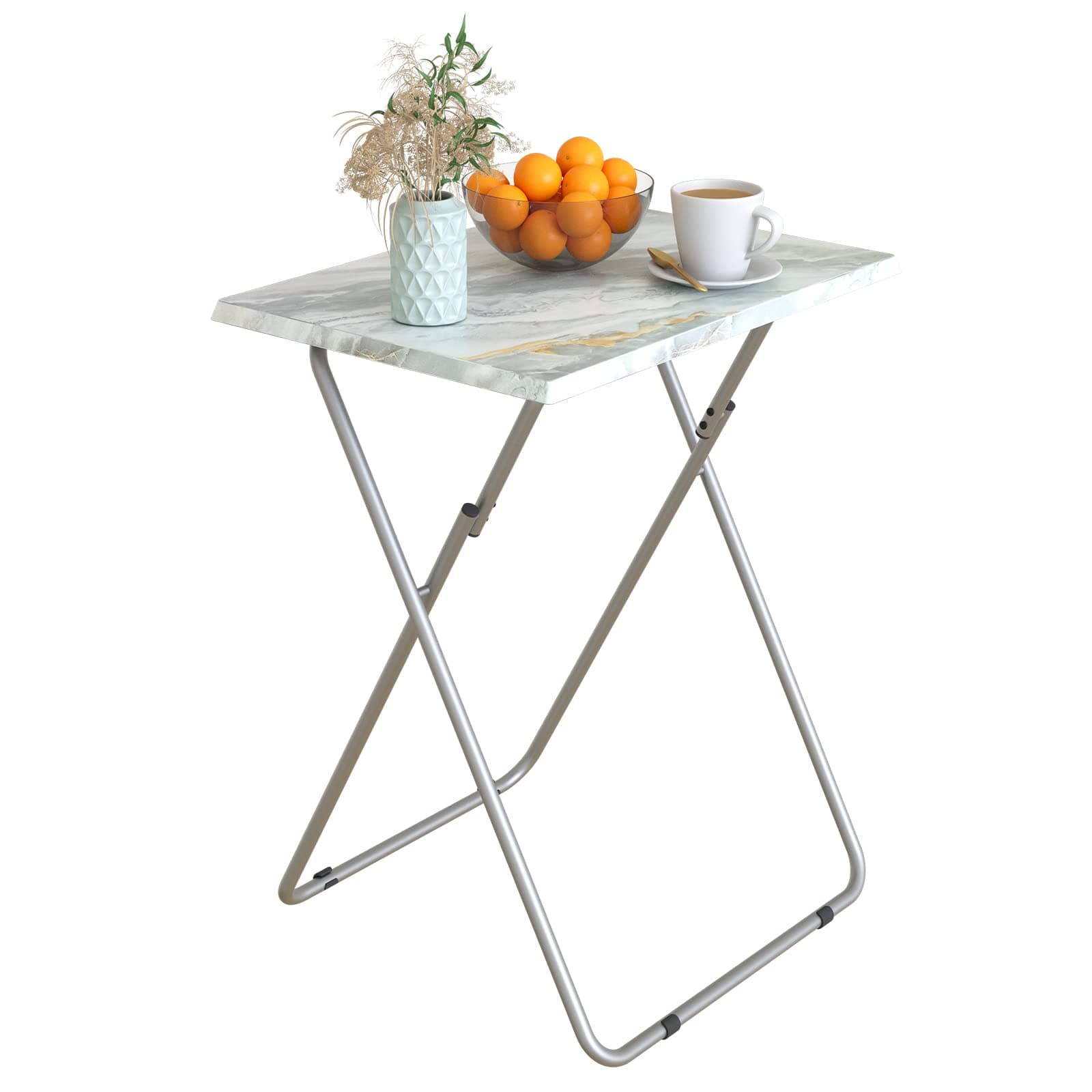 Garden 4 you Portable Folding TV Tray Dinner Snack Trays Table Portable Foldable Table Small Sofa Bedside Tables with Light Weight, 15 x 18.9 x 26 in(Smoky Grey,1PC)