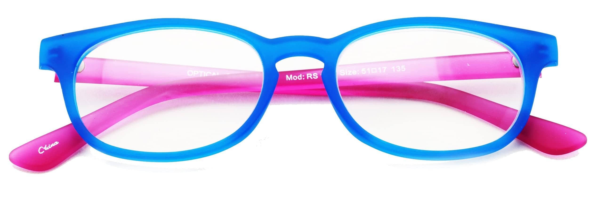 Vision World Eyewear V.W.E. Fun Neon Color Spherical Frame Readers Reading Glasses - Matte Translucent Rubberized Finish (Blue/Purple, 2.00)