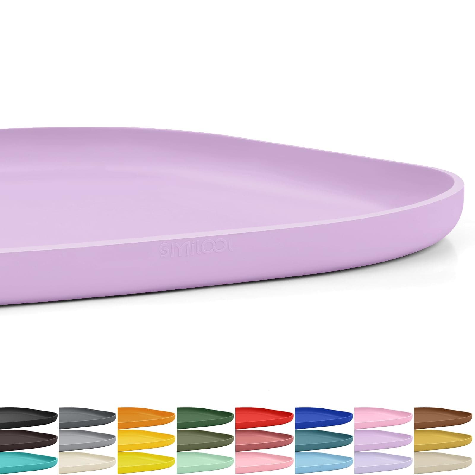 SMILOOL Waterproof Silicone Pet Food Mat with Raised Edge for Dog & Cat