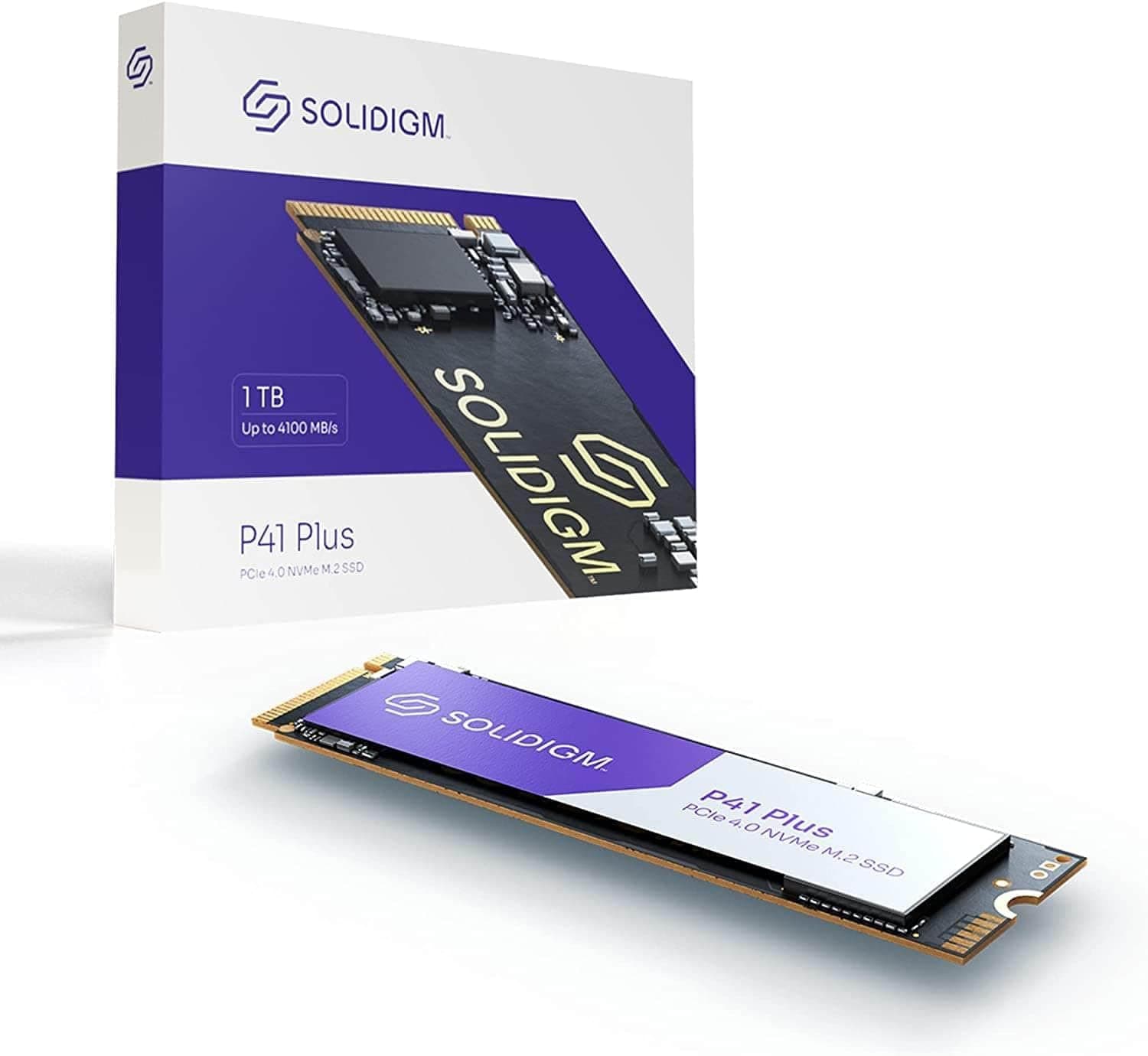 Solidigm™ P41 Plus 1TB SSD, PCIe GEN 4 NVMe 4.0 x4 M.2 2280 3D NAND, Storage Upgrades for PC and Laptops, Everyday Computing and Gaming, SSDPFKNU010TZX1