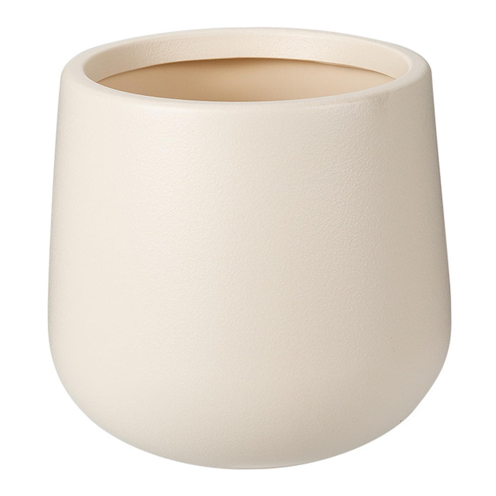 Flower Pot, 12 Inch Egg-Shaped Modern Planter with Concrete Look for Indoor Plants and Outdoor Decor, Beige Plant Pot