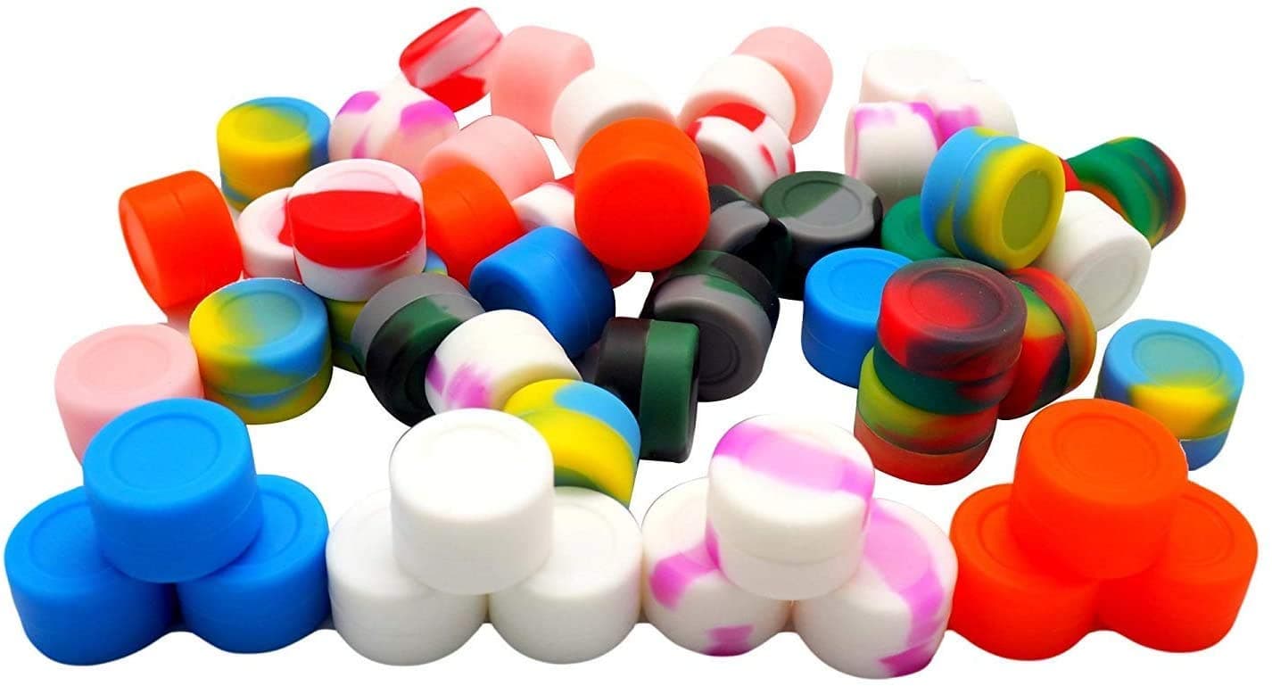 pizety 2ML 50Pcs Silicone Containers Non-Stick Containers Multi Use Storage Reusable Oil Storage Jars