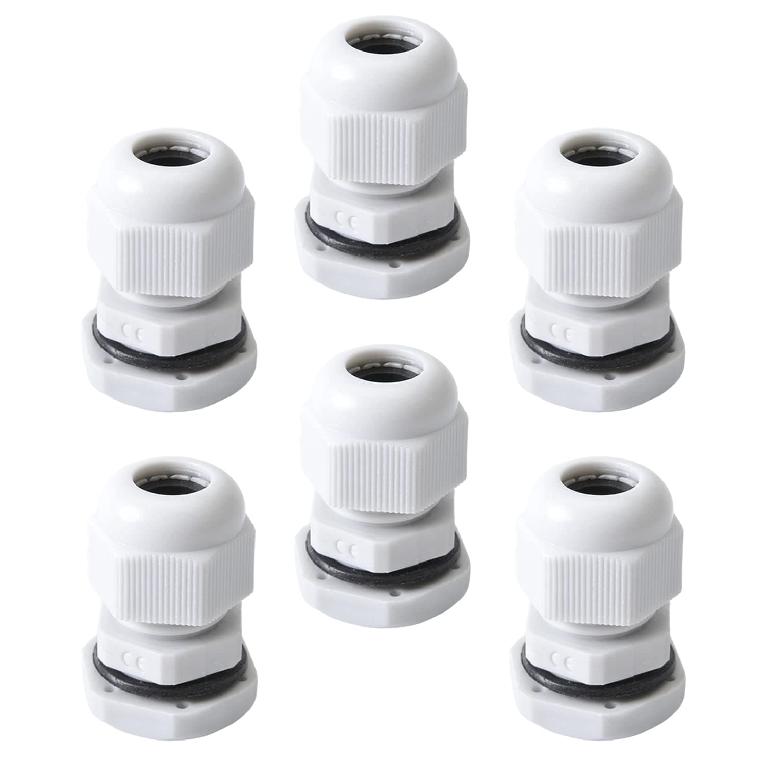 Heyiarbeit Plastic Cable Gland M161.5 Waterproof Cable Joints Adjustable 0.16-0.31in Connectors Joints with Gaskets White 8pcs