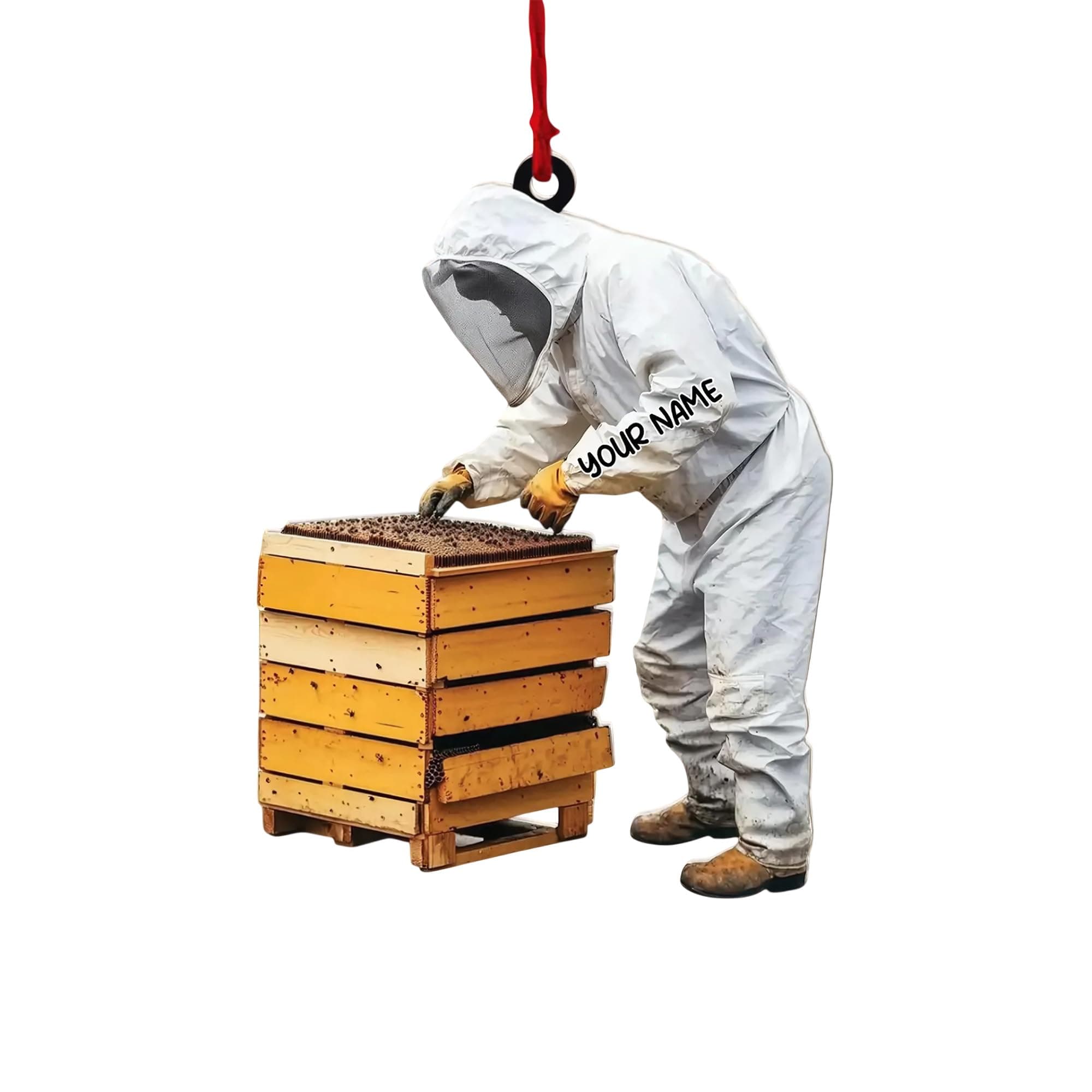 TM TEEMAN Personalized Beekeeper Ornament 2025, Beekeeper Ornaments for Christmas Tree Decor, Bee Hive Ornament, Bee Christmas Ornament, Bee Ornaments for Christmas Tree (B02)