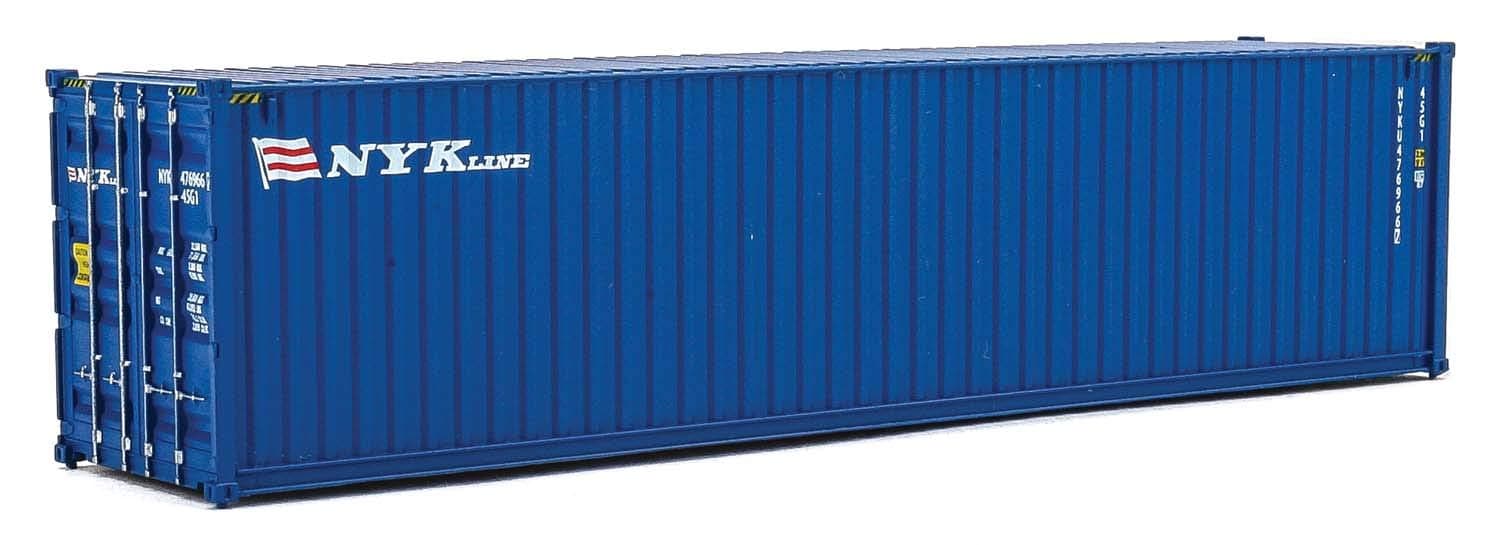 Walthers Scenemaster HO Scale Model of NYK Lines (Blue, White, red) 40' Hi Cube Corrugated Side Container