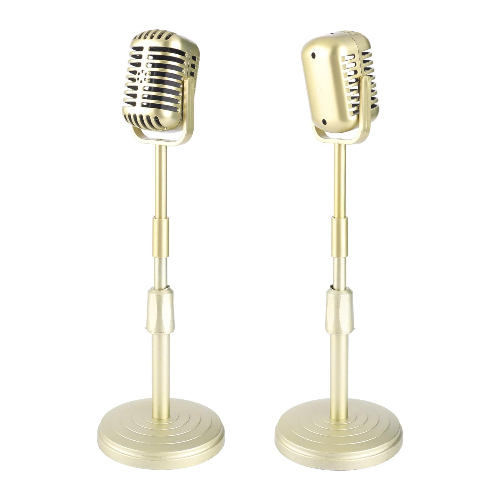 Yctze Simulation Old Fashioned Microphone Model with Sta MicrophonesMicrophone Prop Vintage Simulation Old Fashioned Model with Stable Base and Suppor (Gold)