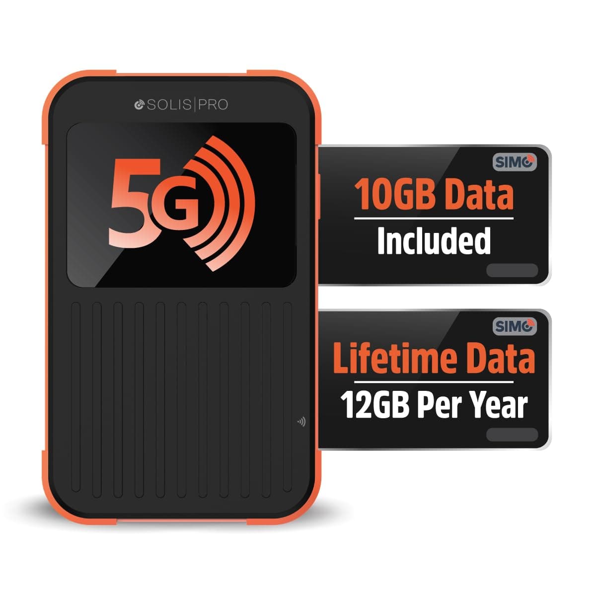 SIMO Solis PRO, 5G WiFi Hotspot with 1GB/Monthly + 10GB Global Data