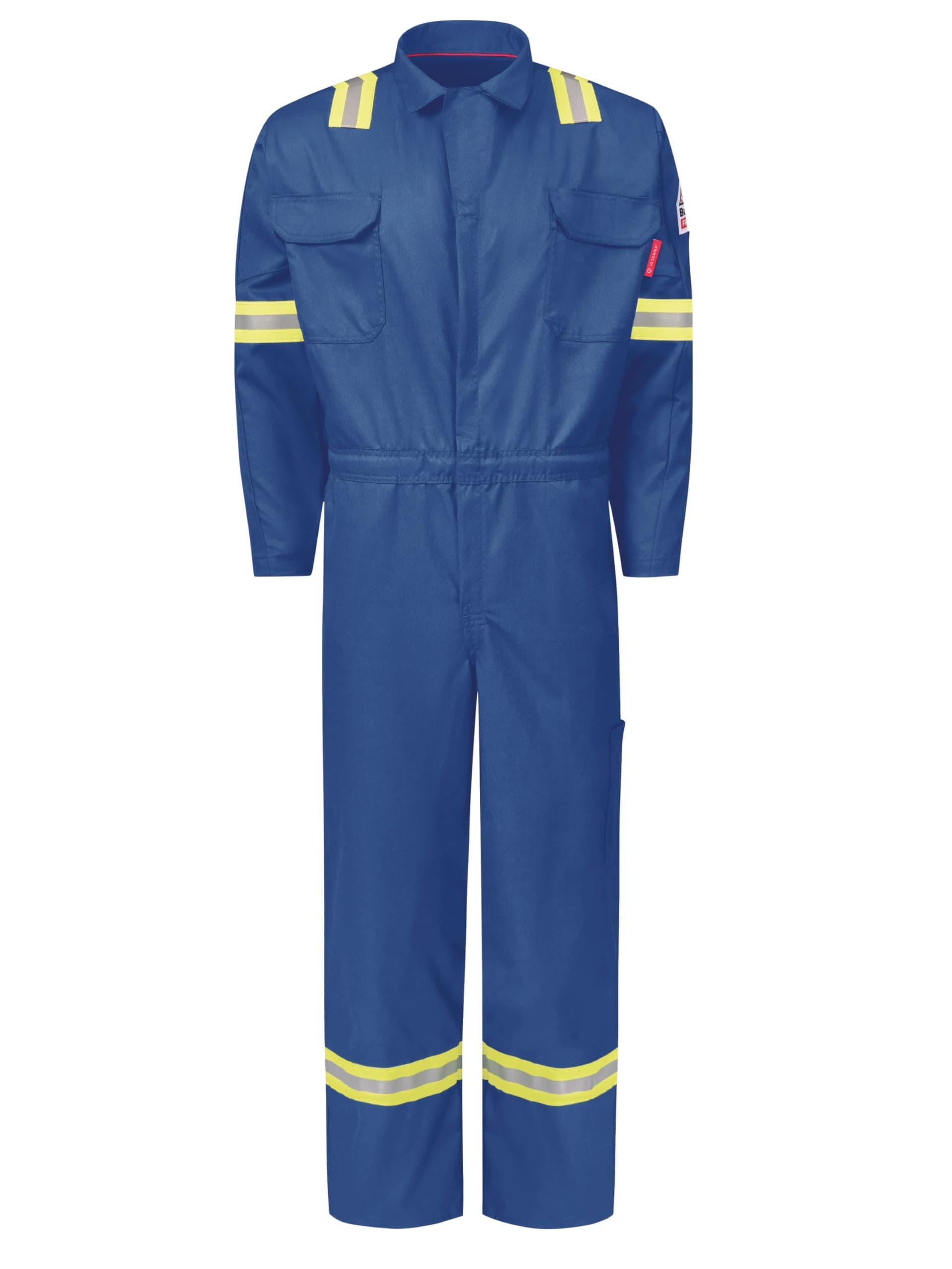 Bulwark FR Men's iQ Series Midweight Enhanced Visibility Mobility Coverall, Royal Blue, Large Tall