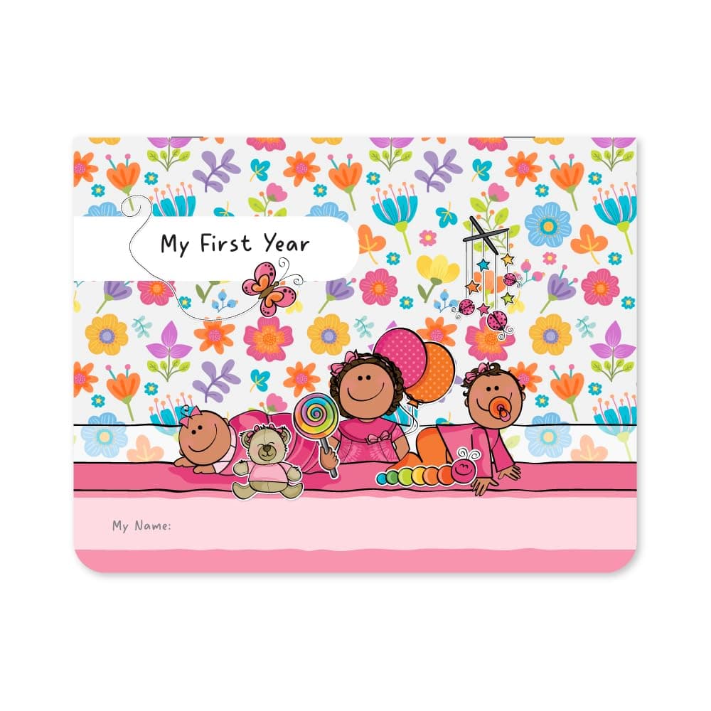 "My First Year" Baby Calendar with Stickers – Track and Cherish Every Milestone! (Tan Baby Girl)