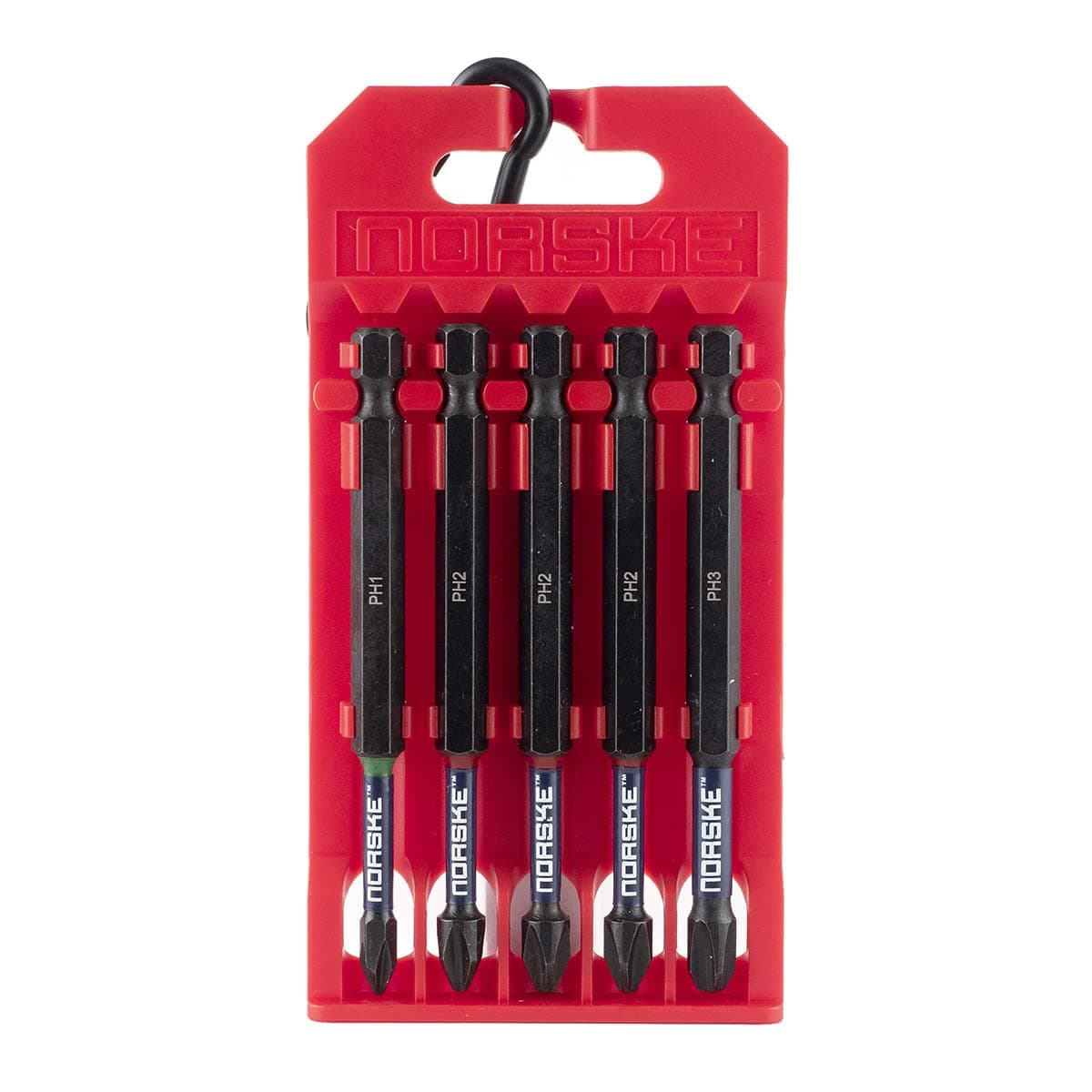Norske Tools NIBPI631 3-1/2 Inch Assorted (PH1, 3PCS of PH2, PH3) Bit Clip
