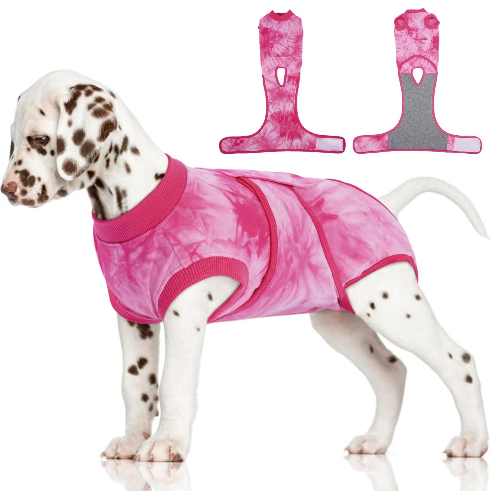 FUAMEY Surgery Recovery Suit for Small Dogs Cats,Dog Surgery Suit Female Spay Male Dogs Neuter Recovery Shirt Dog Onesie Anti Licking Abdominal Wounds Pet Bodysuit Skin Conditions Rose Dye S