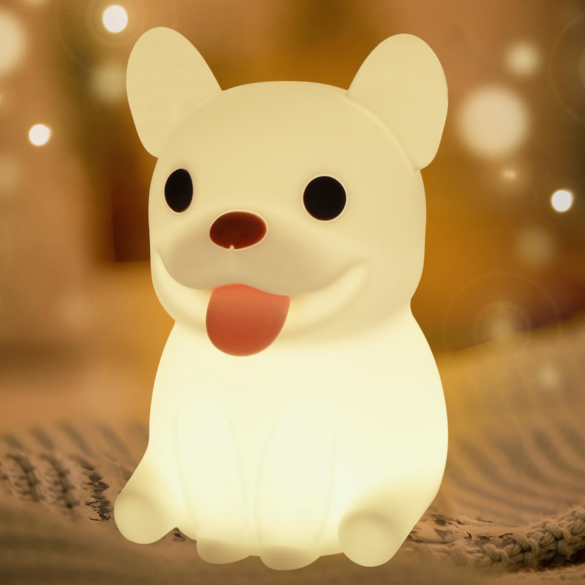 French Bulldog Night Light, Cute Puppy Dog Silicone Touch Lamp with Timer, Dimmable LED Feeding Light Best Room Decor, Birthday Xmas Gift for Kid Girl Boy Child