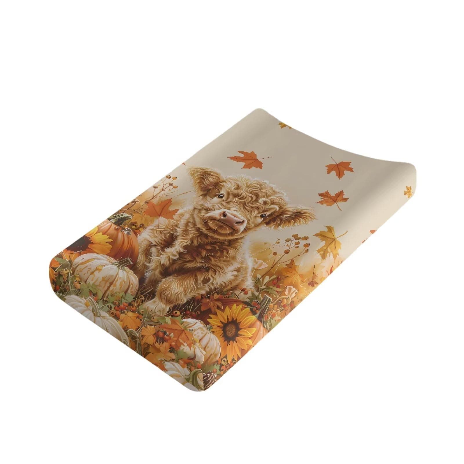 HUISEFOR Highland Cow Changing Pad Cover for Baby Washable Diaper Change Table Covers Soft Cradle Mattress Sheets