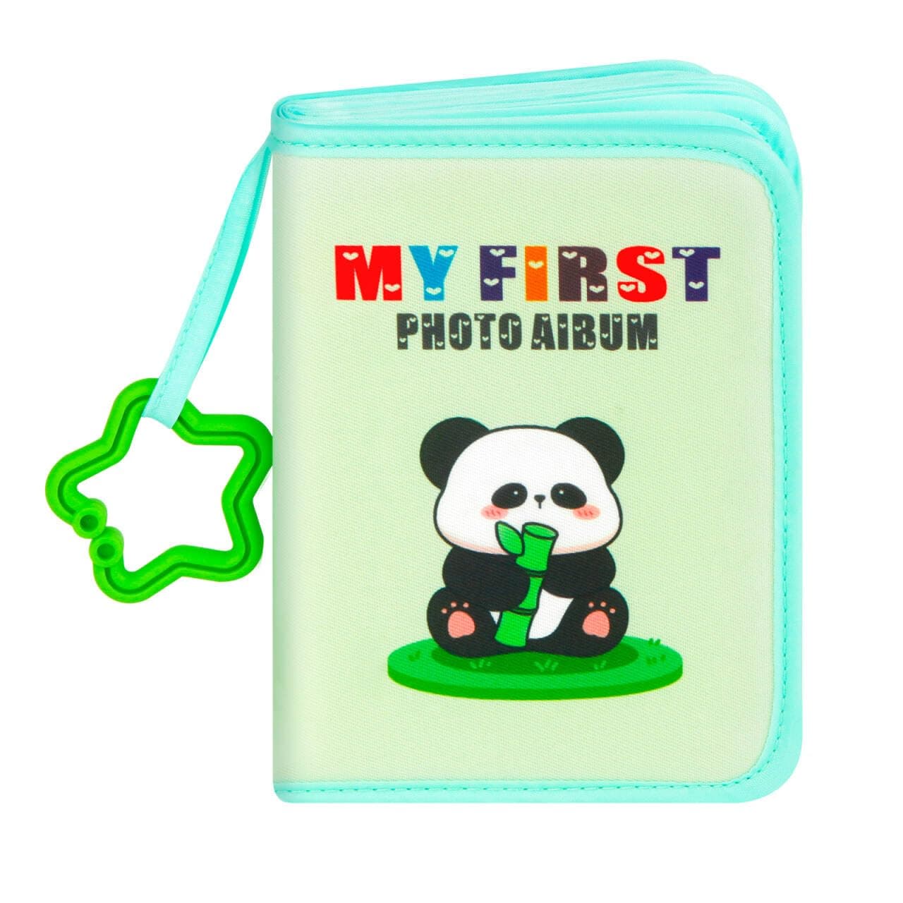 XFveiwoo Baby's My First Photo Album Holds 21 4x6 Pictures, Soft Cloth Baby Photo Album with Name Card & Name Tag Stickers, Baby Memory Album for Newborns, Toddlers, Kids, and Baby Showers