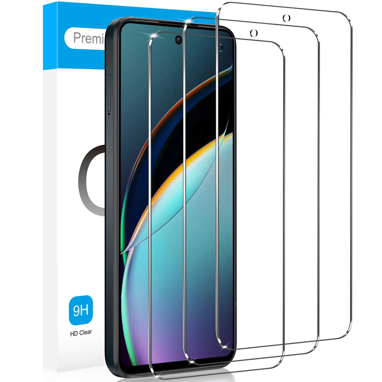 Fotbor 3 Pack for Motorola Moto G 5G (2024) / Moto G Play 5G (2024) Tempered Glass Screen Protector, 9H Hardness Shatterproof, HD Clear Film Sensitive Touch Case Friendly Bubble Free