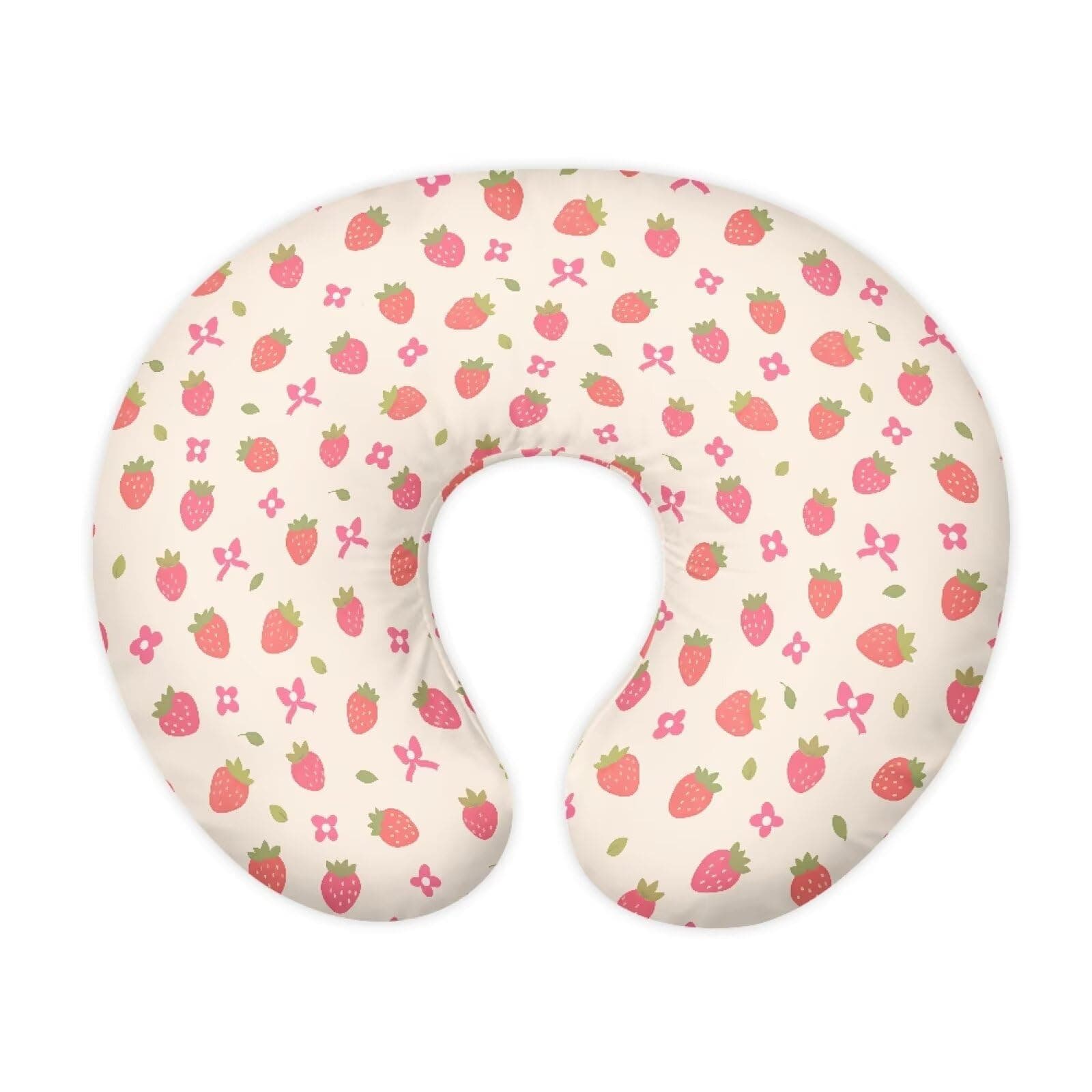Hzeswody Strawberry Print Nursing Pillowcase Baby-Soothing Tool 2 Pack Nursing Pillow Covers Compatible with Popular Nursing Pillows Ideal for Breastfeeding Microfiber