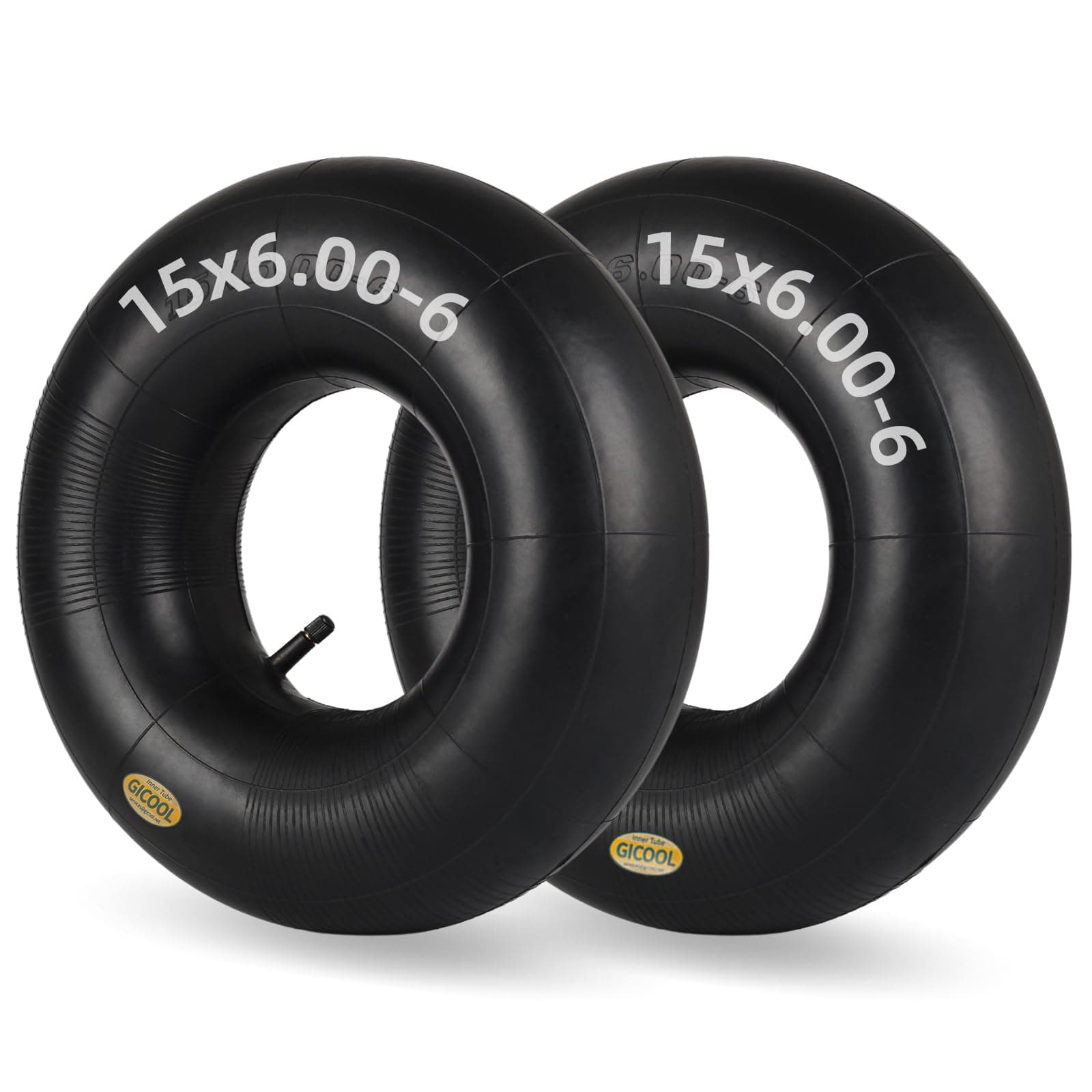GICOOL 15x6.00-6 Inner Tubes with TR-13 Valve Stem, Heavy Duty, 2 Pack