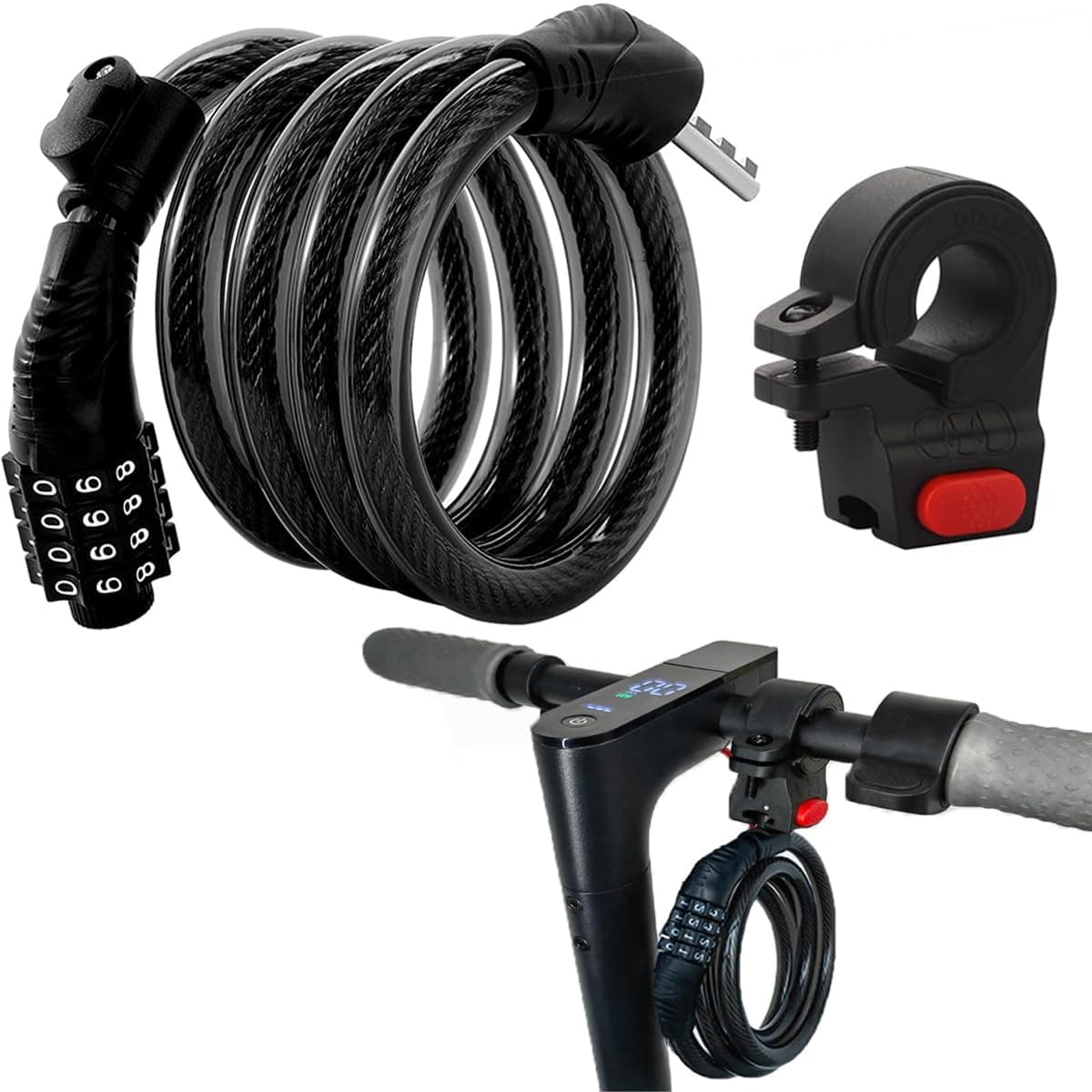 E Scooter Lock Bike Cable Combination Lock Heavy Duty Anti-Theft