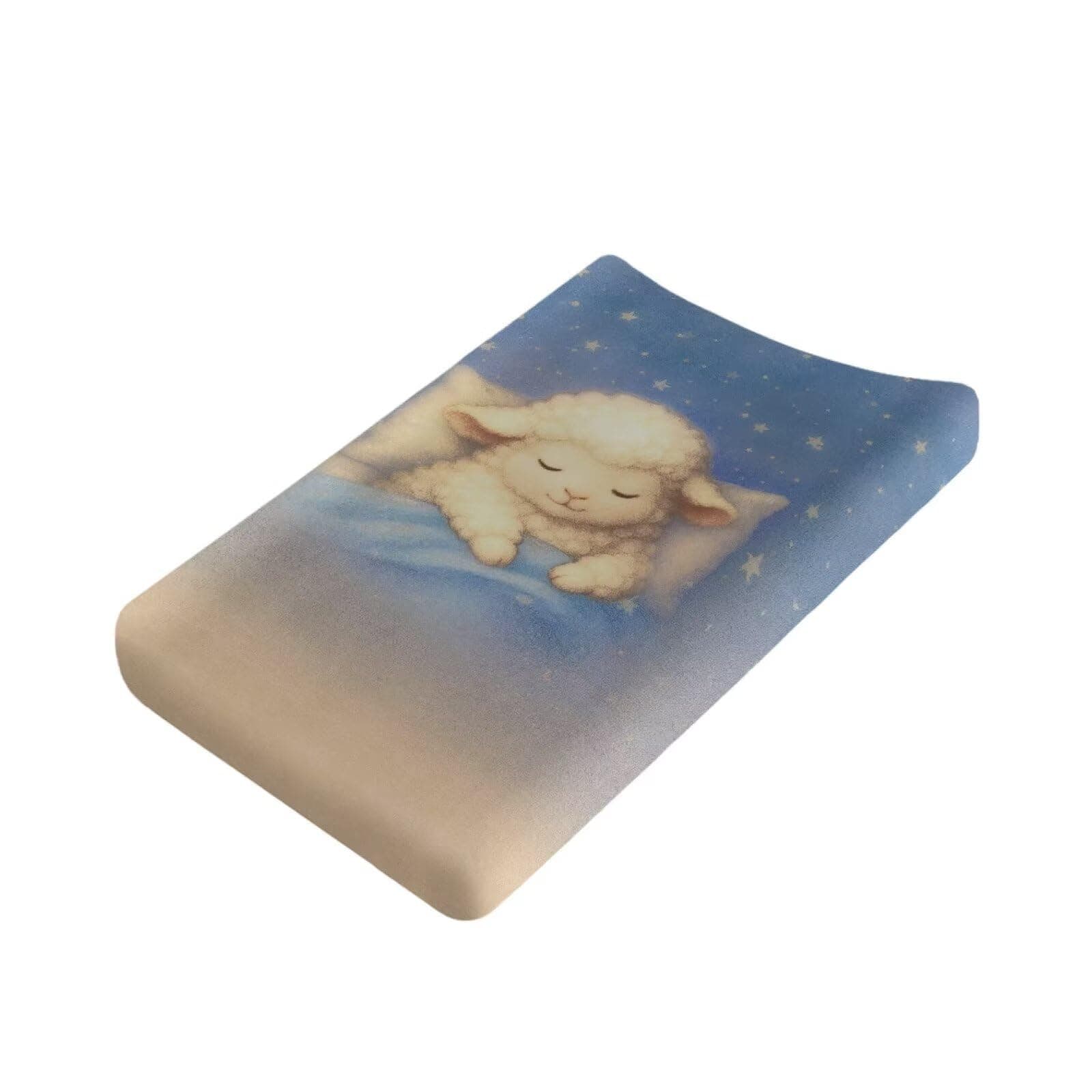 HUISEFOR Cute Sheep Changing Pad Cover for Baby Easy to Install Diaper Change Table Covers Washable Baby Nursery Diaper Changing Pad Sheets