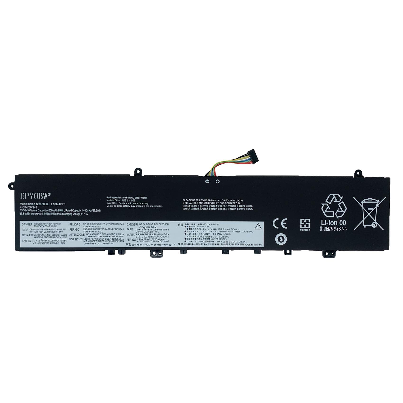 EPYOBW L18M4PF1 Laptop Battery 69Wh 4500mAh 4-Cell 15.36V Compatible with Lenovo Yoga 9-15IMH5 82DE / ideapad Yoga C940-15IRH 81TE Series L18D4PF1