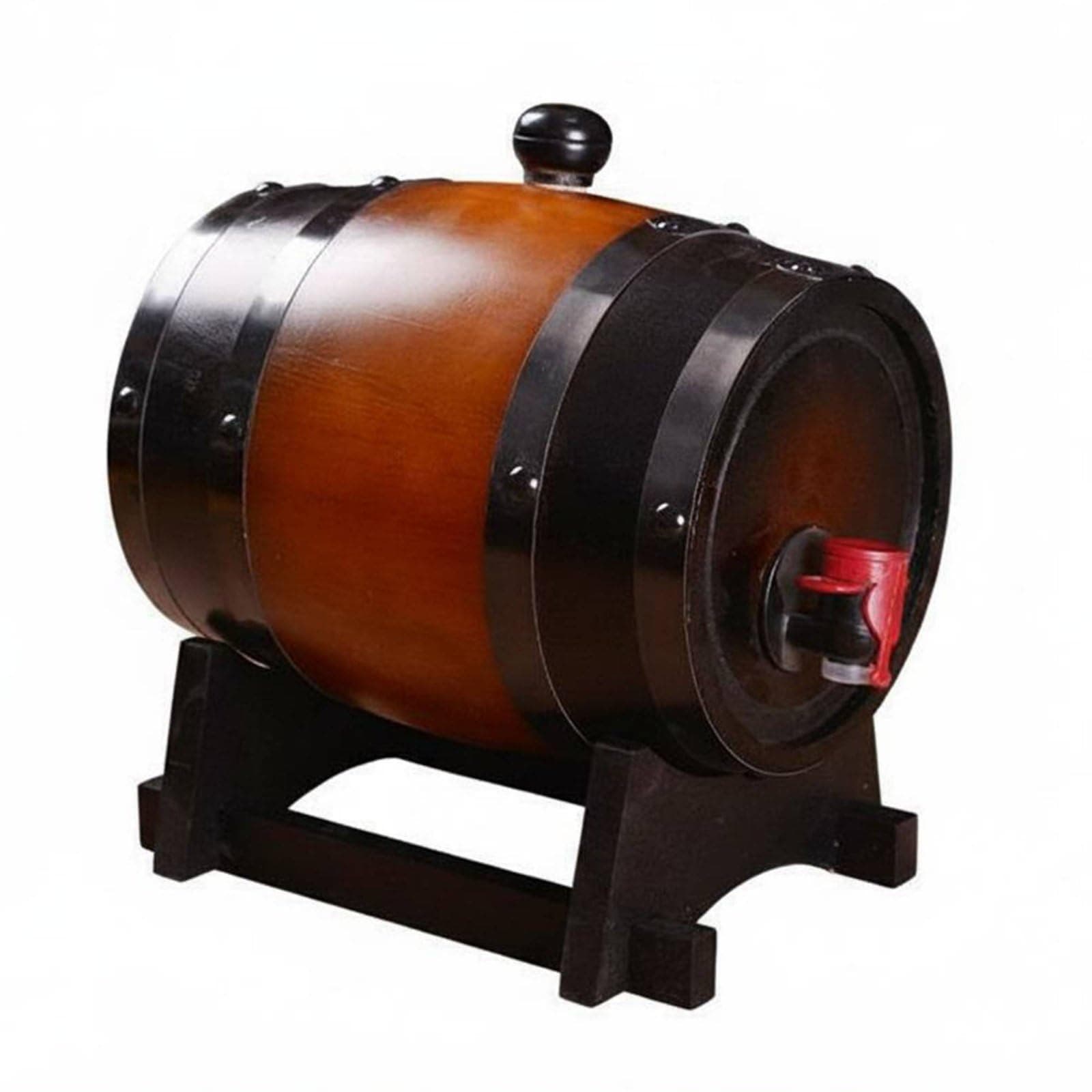 Kokiya Wooden Barrel Keg Beverage Dispenser Cask with Faucet and Inner Liner Wood Rustic Container for Spirits Or Craft Beer Suitable for Gatherings Restaurants Cellar Decor 1.5L