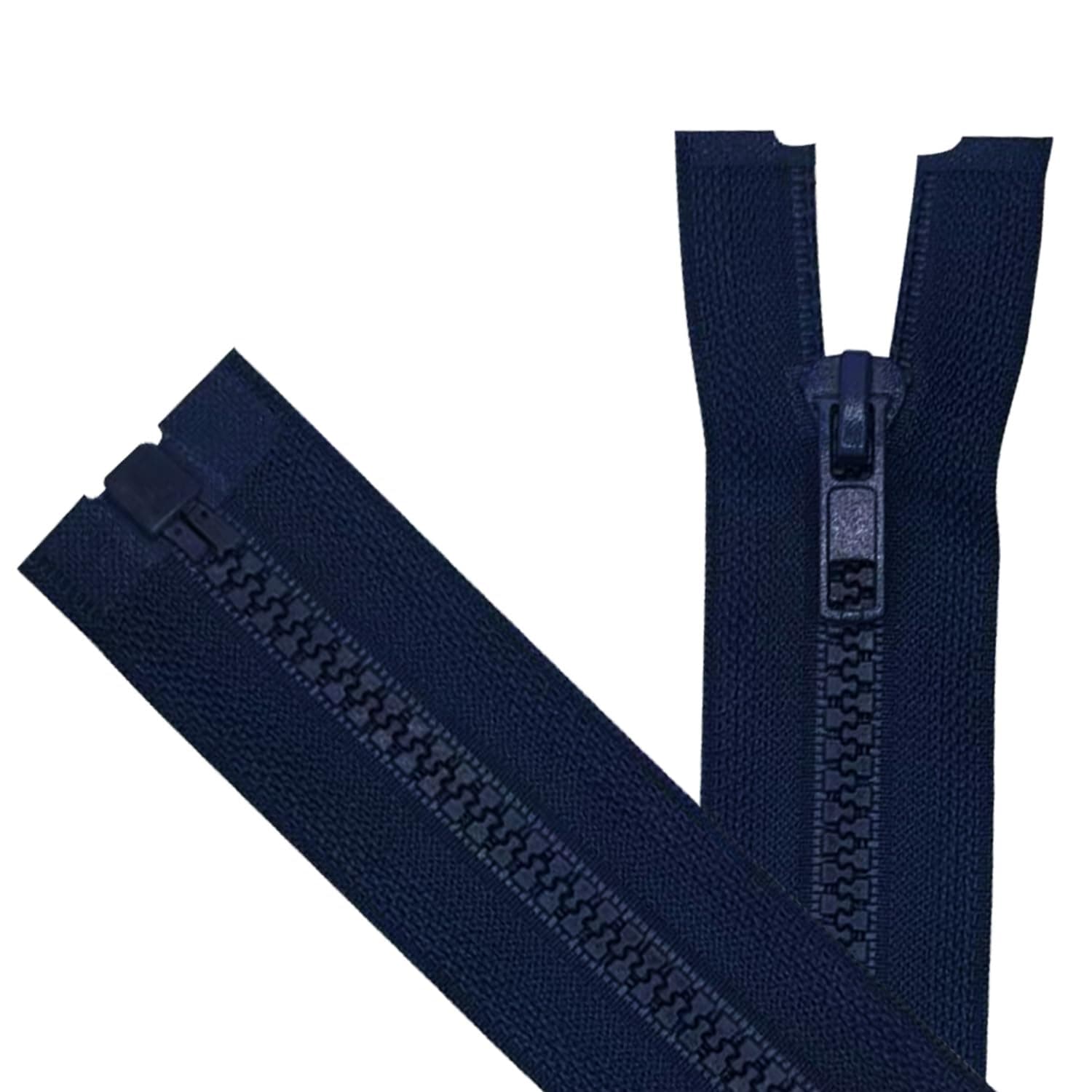 ANPURZII 2PCS #5 33 Inch Deep Navy Blue Separating Jacket Zippers For Sewing Coats, Molded Plastic Bulk Zippers(DeepNavyBlue 33" 2PCS)