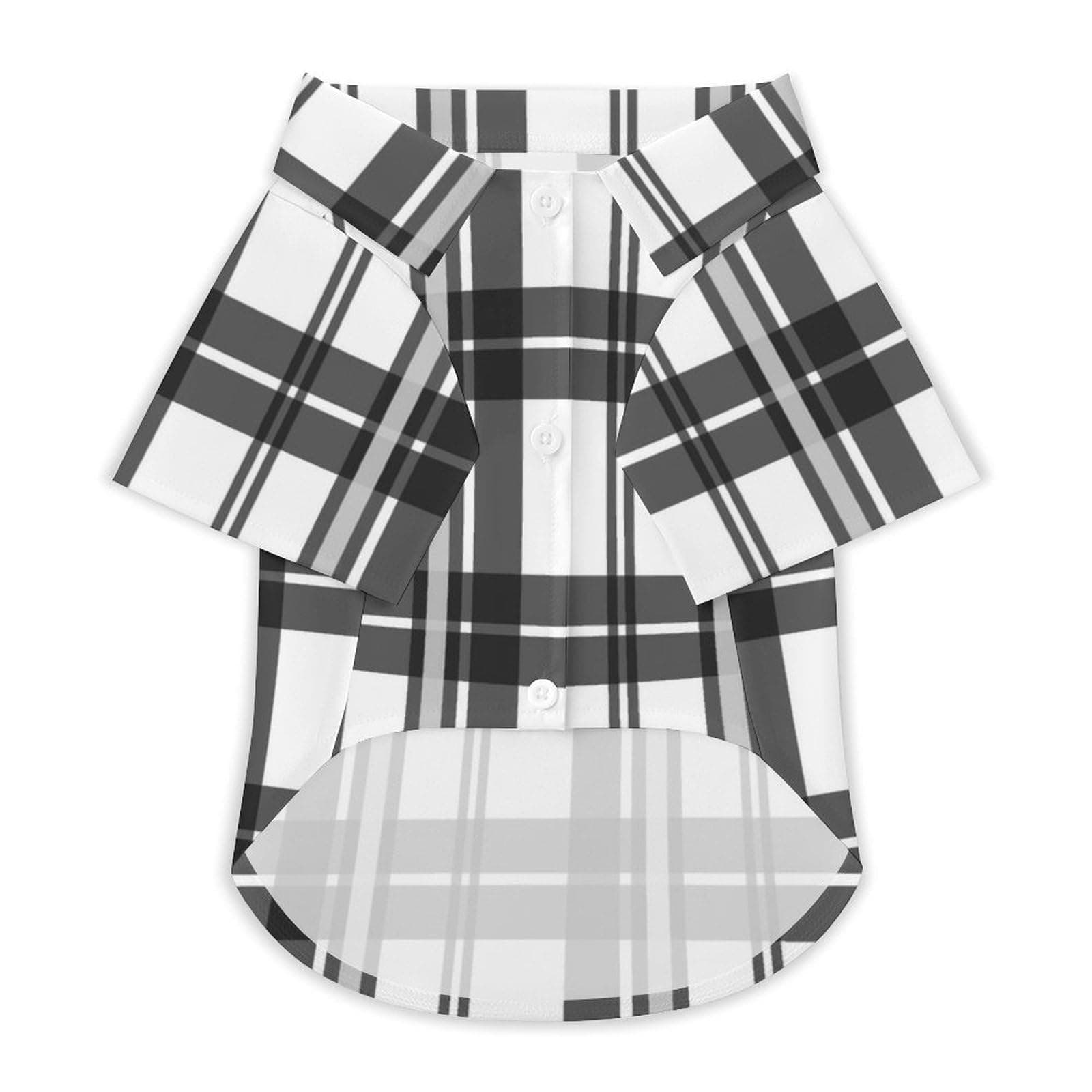 Black and White Fabric Texture Check Tartan Plaid Dog Shirt for Small Medium and Large Pet Clothes Breathable Puppy Pajamas Comfort Cat Apparel for Everyday Wear, and Photoshoots S