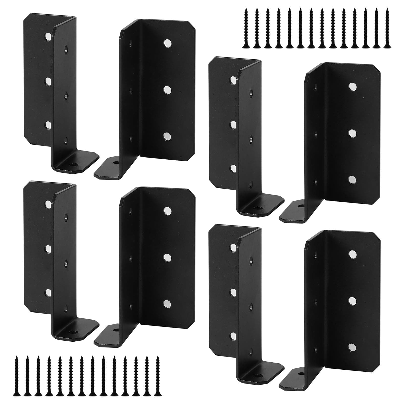 Rasugarlary 4 Pairs Joist Hangers, 14 Gauge Split Mount Joist Hanger for Wood Carbon Steel Mount Joist Brackets for 2"x4",2"x6", 4"x4" Beam