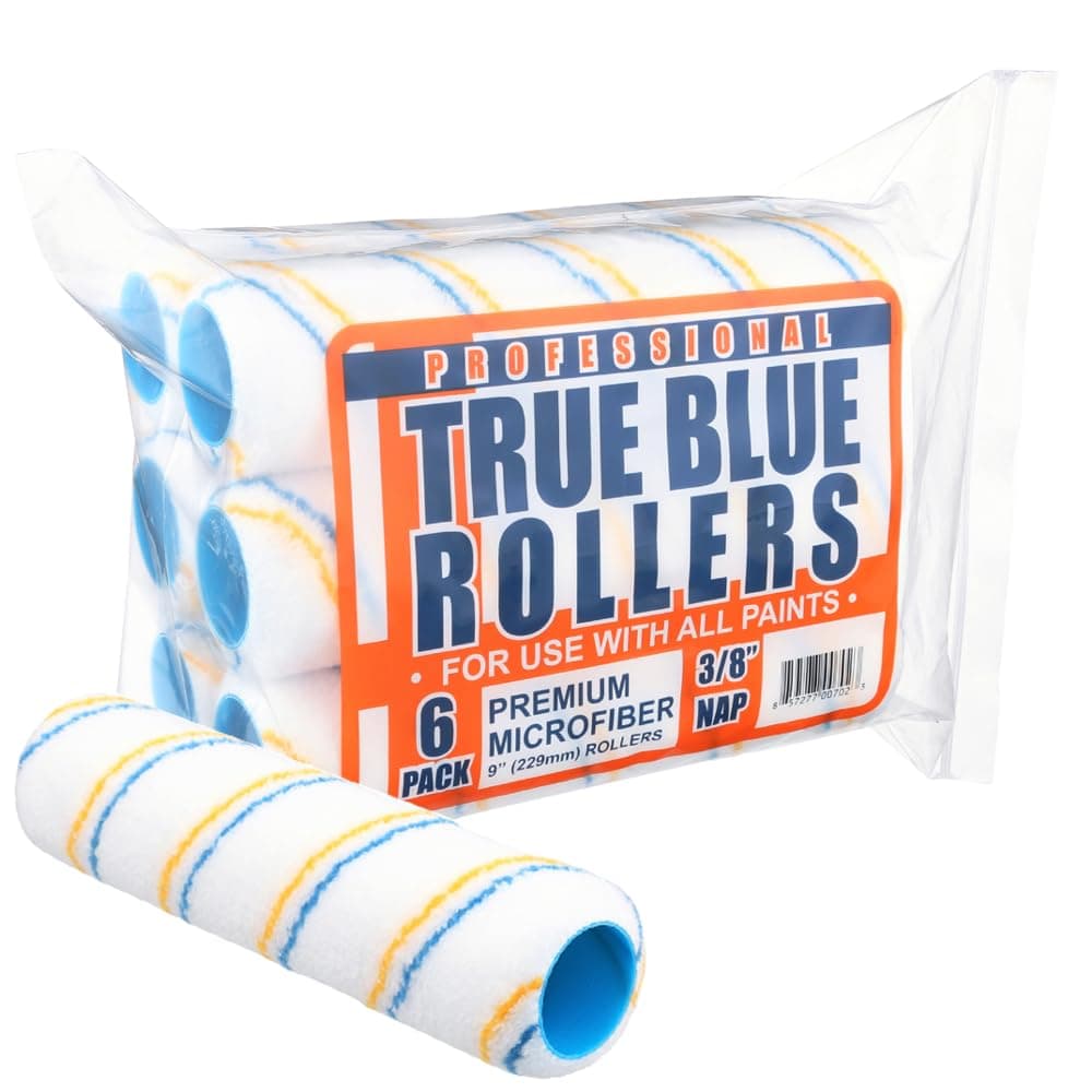True Blue Professional Paint Roller Covers, Best for All Types of Paint (6, 9" x 3/8")