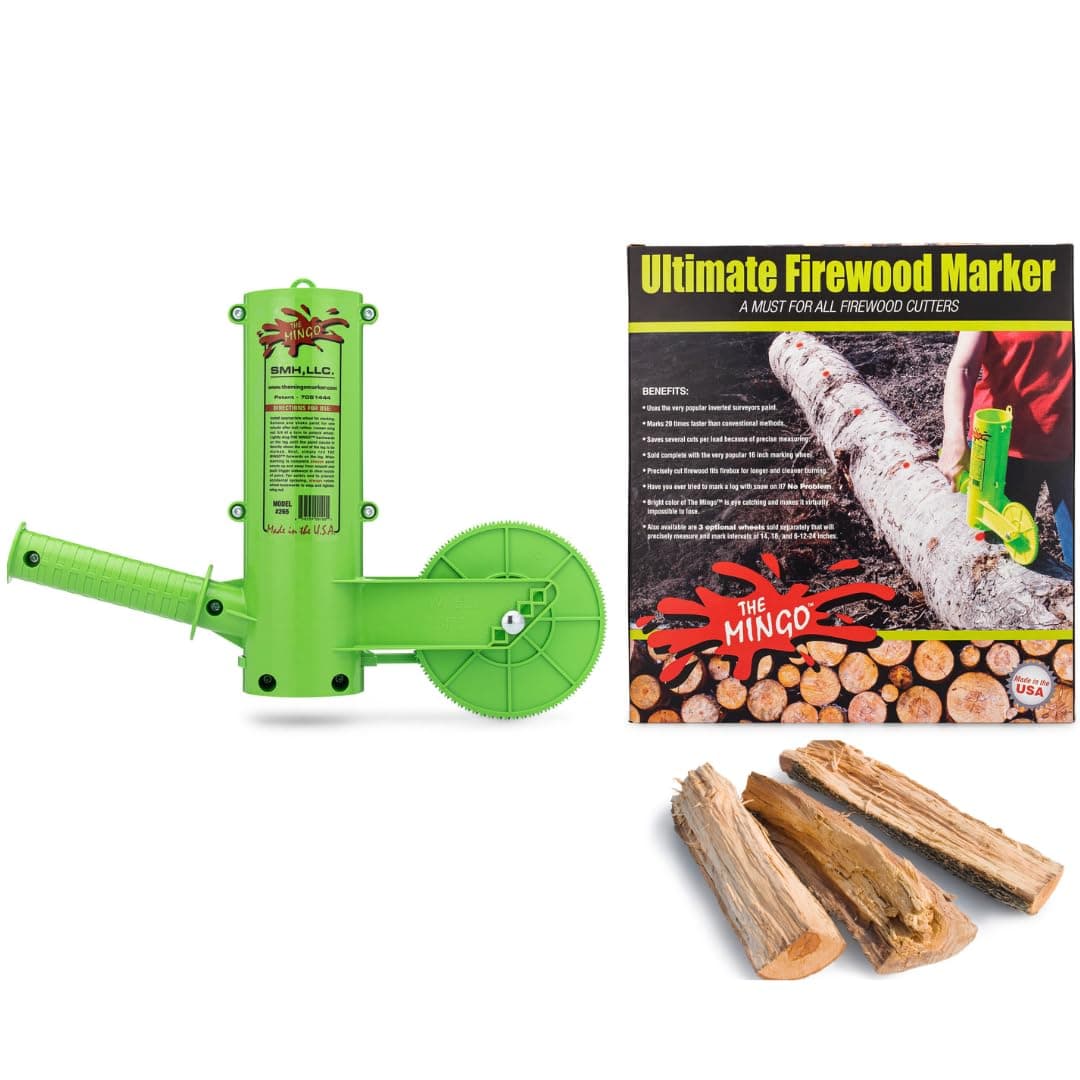 THE MINGO inside a red splash Firewood Marker (Green)