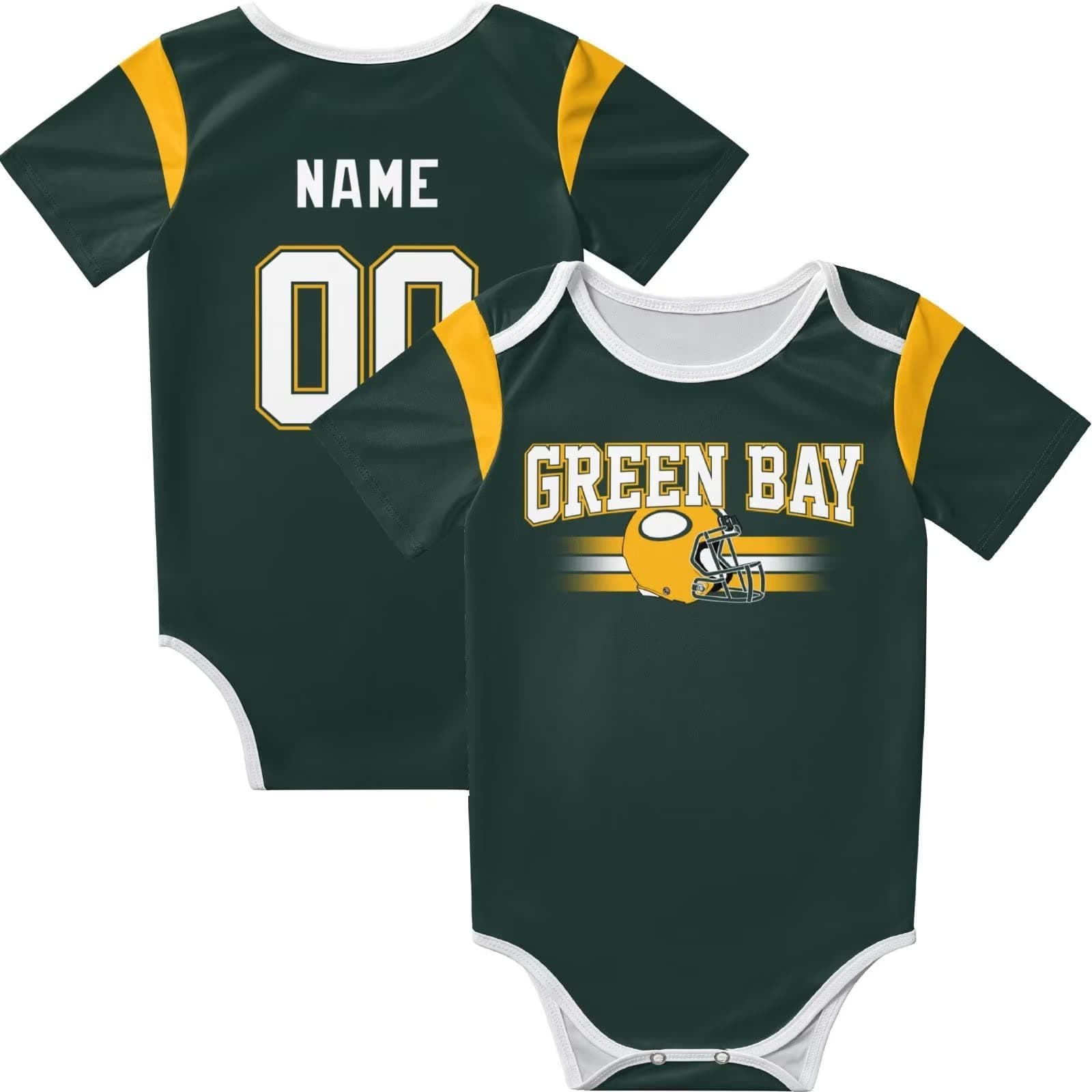 ANTKING Green Bay Baby Clothes Custom Baby Name and Number Personalized Gift for Boy Girl