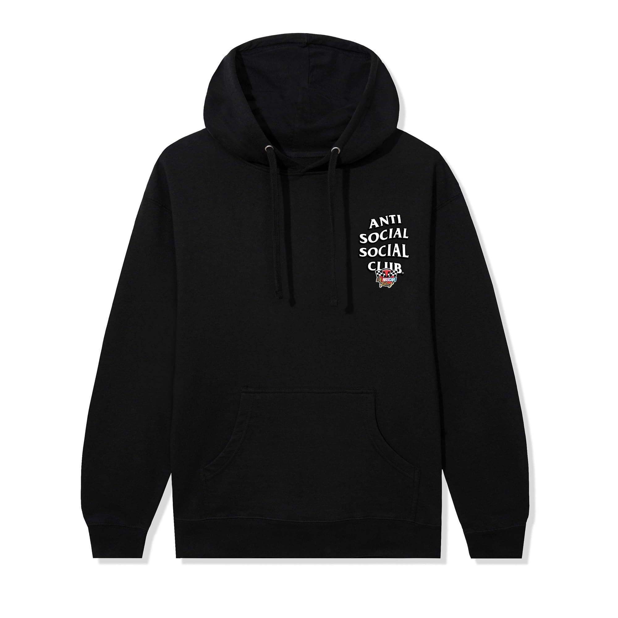 Anti Social Social Club x NASCAR Motorsport Hoodie, Limited Edition Racing Graphic Pullover, Streetwear for Men & Women, Official Licensed Apparel, Black, X-Small