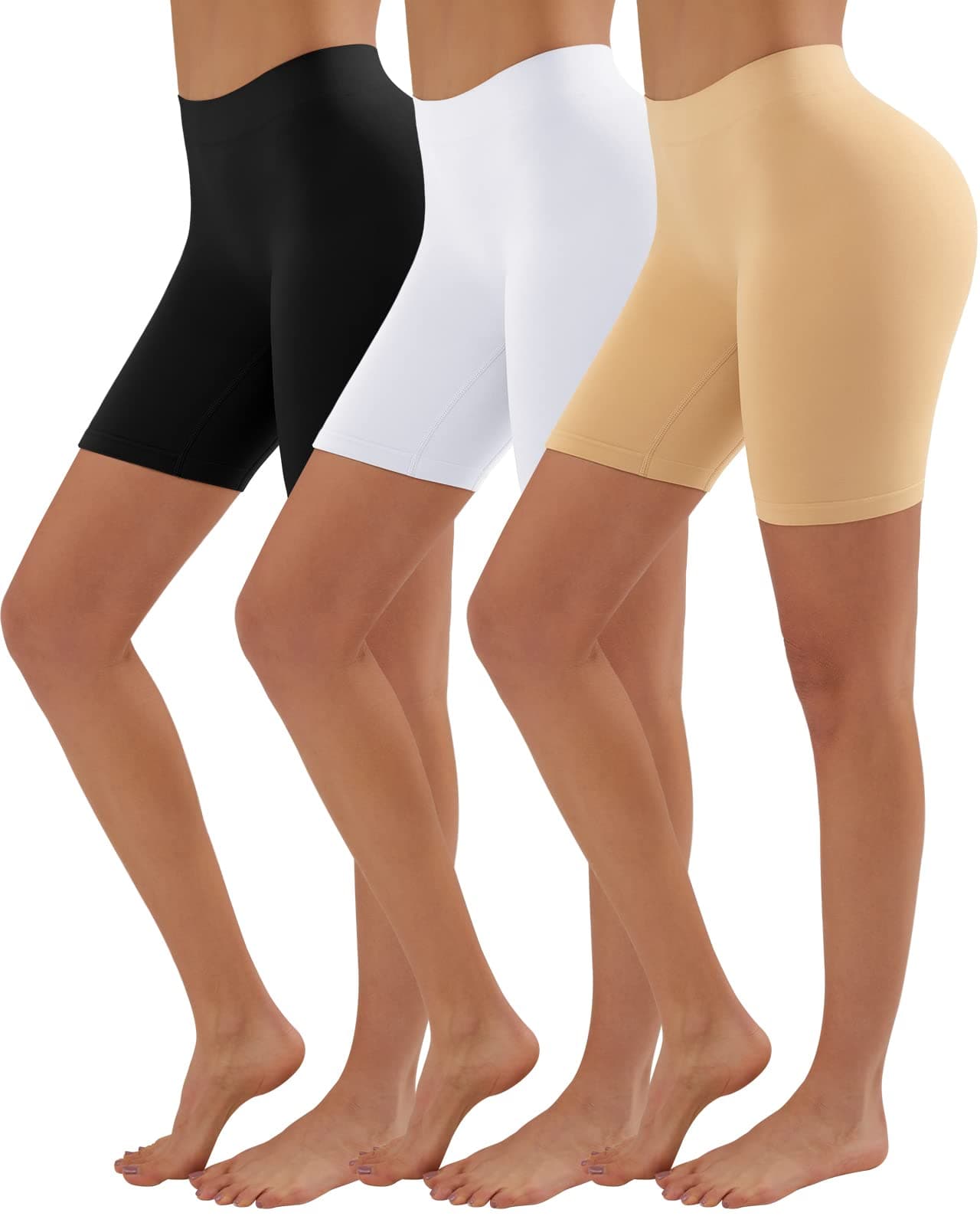 YADIFEN 3 Pack Anti Chafing Shorts Womens Safety Seamless Lycra Shorts Ultra Soft Yoga Ladies Boxers Short for Under Skirt/Dresses Running Sports Leggings XL