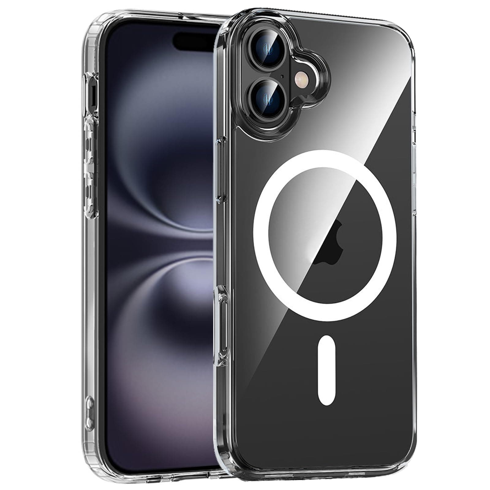 S. Tedazo Magnetic Clear for iPhone Case, Compatible with Magsafe Wireless Charging, Anti-Yellow Shockproof and Military Drop Protection, Transparent Phone Case for 16 Plus-Clear