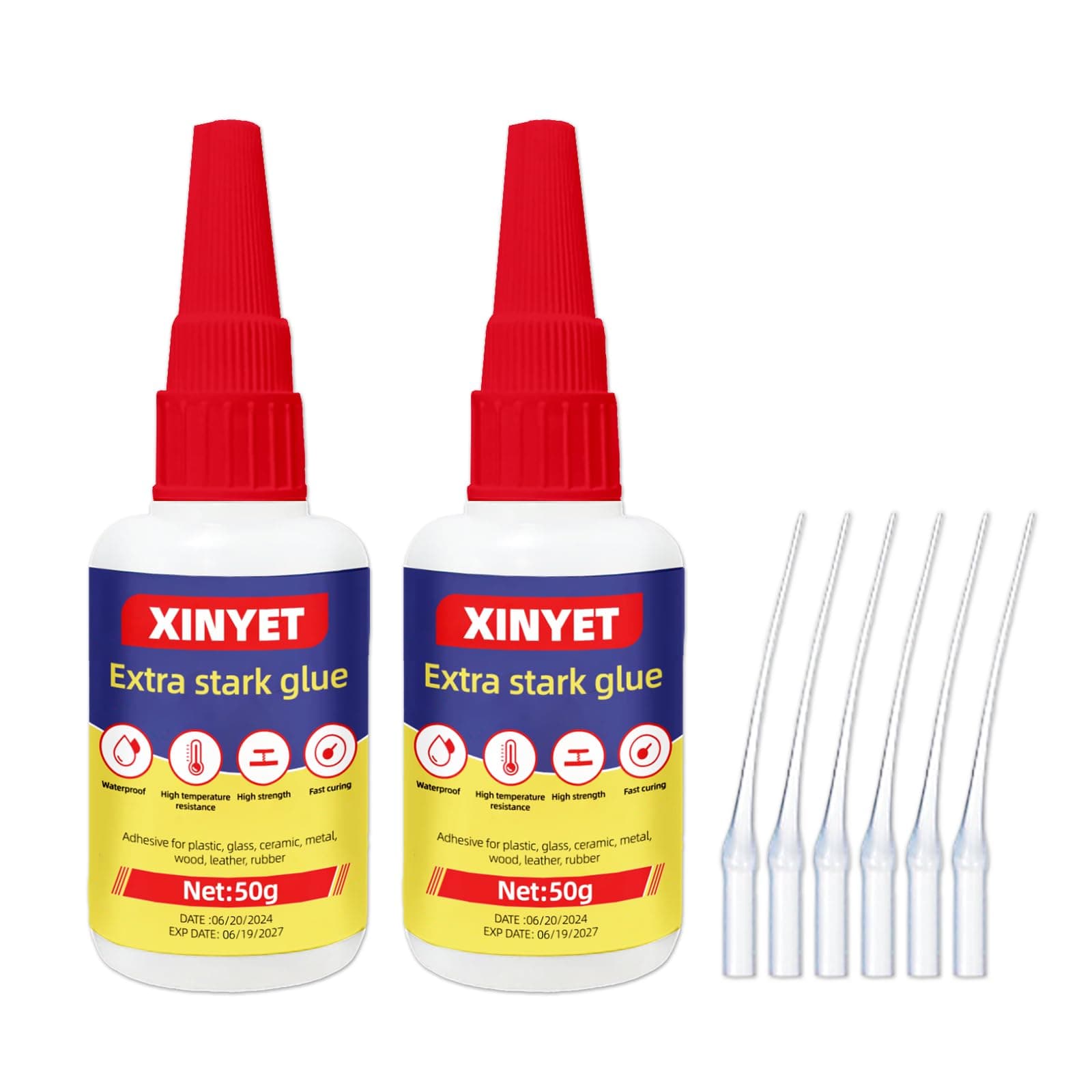 Xinyet 100 g Super Colla Extra Forte, Colla Istantanea Extra Forte, Super Colla per Ceramica, Plastica, Vetro, Lgno, Pietra, Metallo ecc.