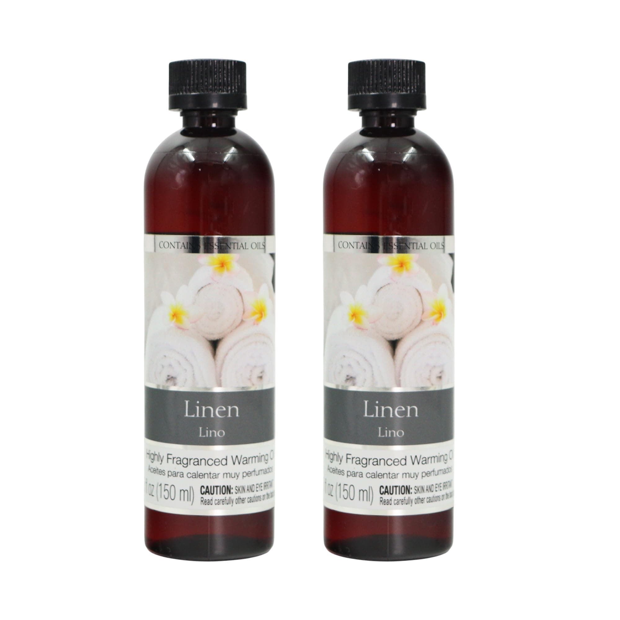 Hosley Linen Fragrance Warming Oils, Set of 2, 5oz Each. Ideal Gift for Weddings, spa, Reiki, Meditation, Bathroom Settings.P1